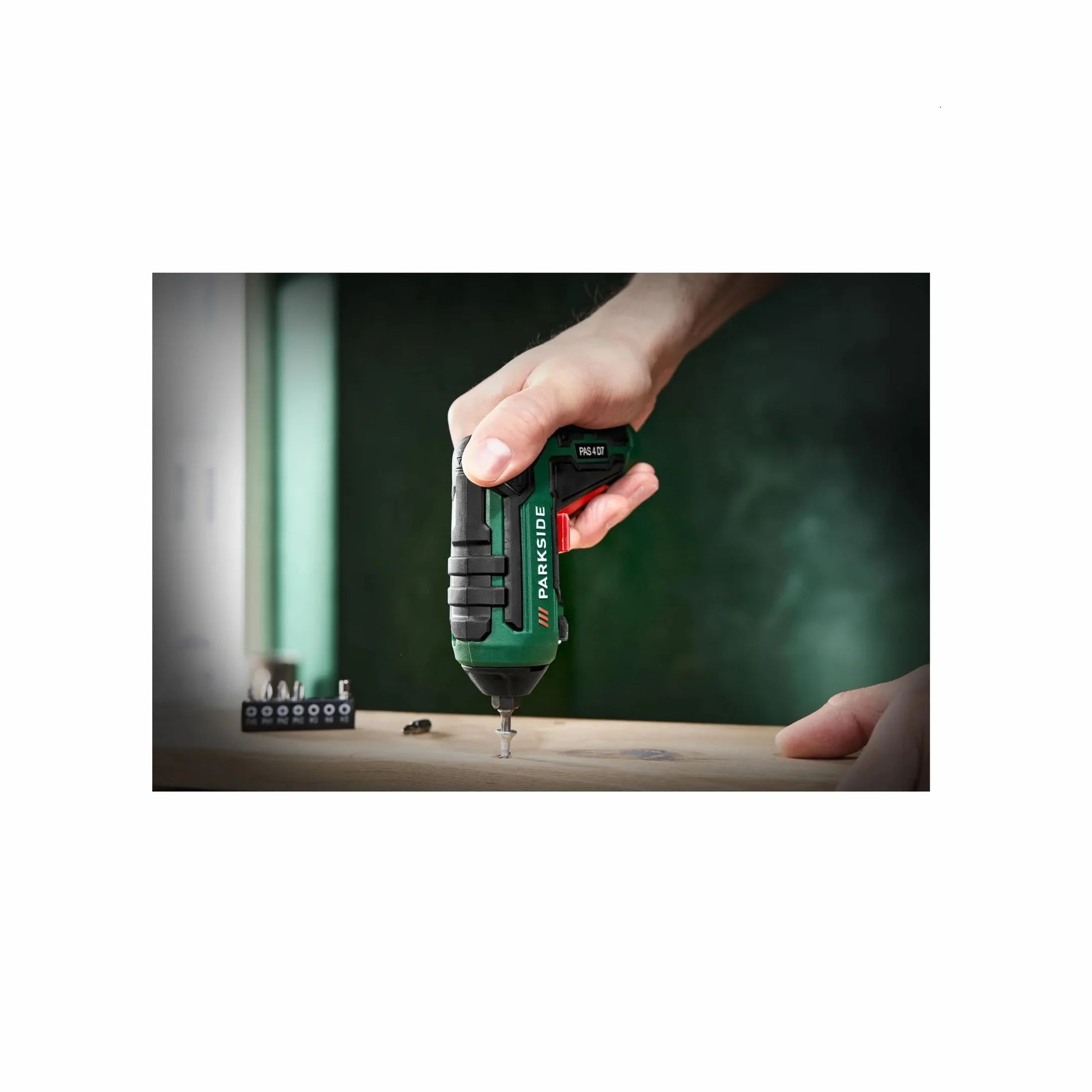 PARKSIDE Atornillador inalámbrico 4 V PAS 4 D7, con cable de carga USB, atornillador taladro a batería