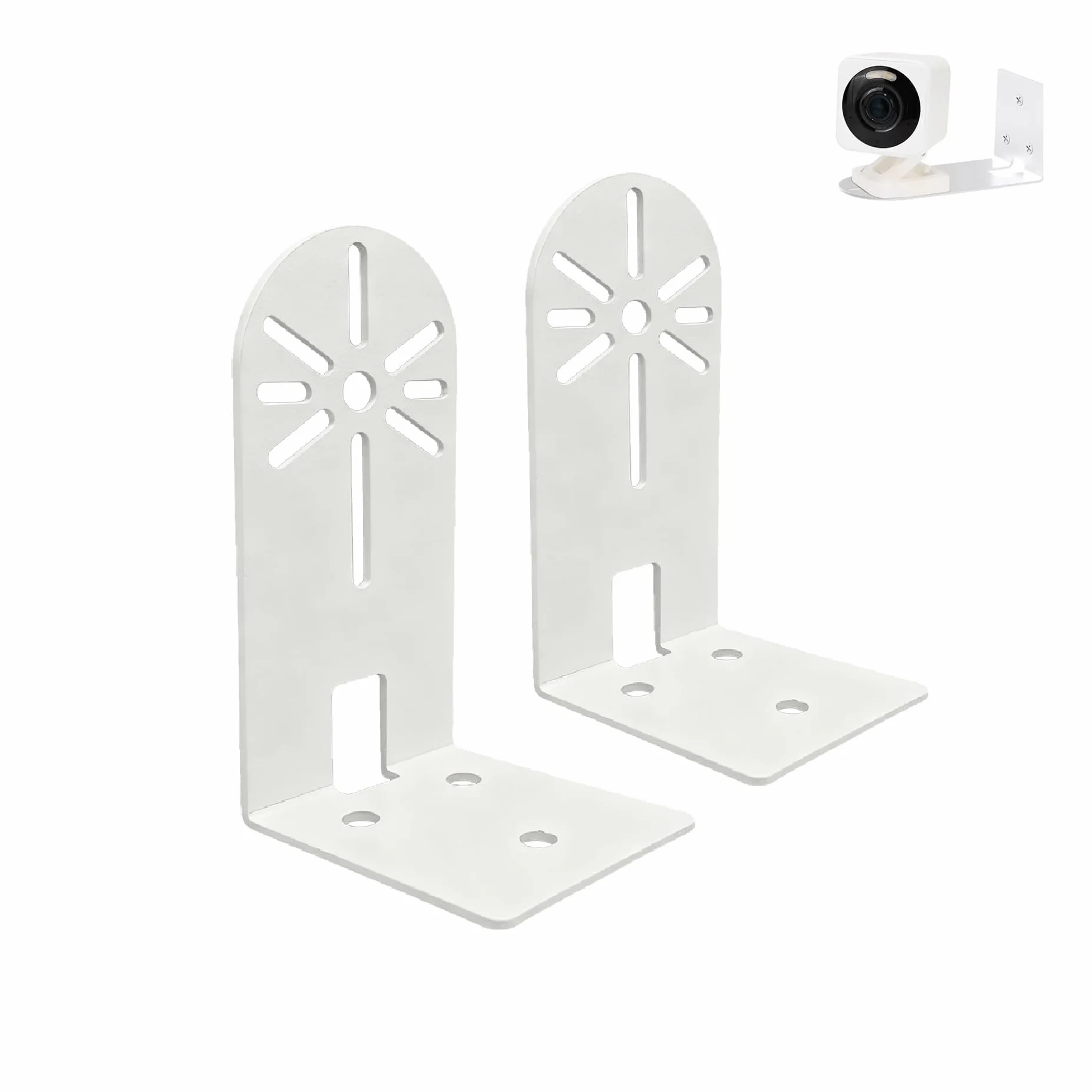 2PCS Soporte de Pared para Cámara de Vigilancia, Soporte Adhesivo Sin Taladro de Aluminio Sólido, Compatible con Mini Pan Tilt, Indoor Cam E220, Soporte Universal para Cámara
