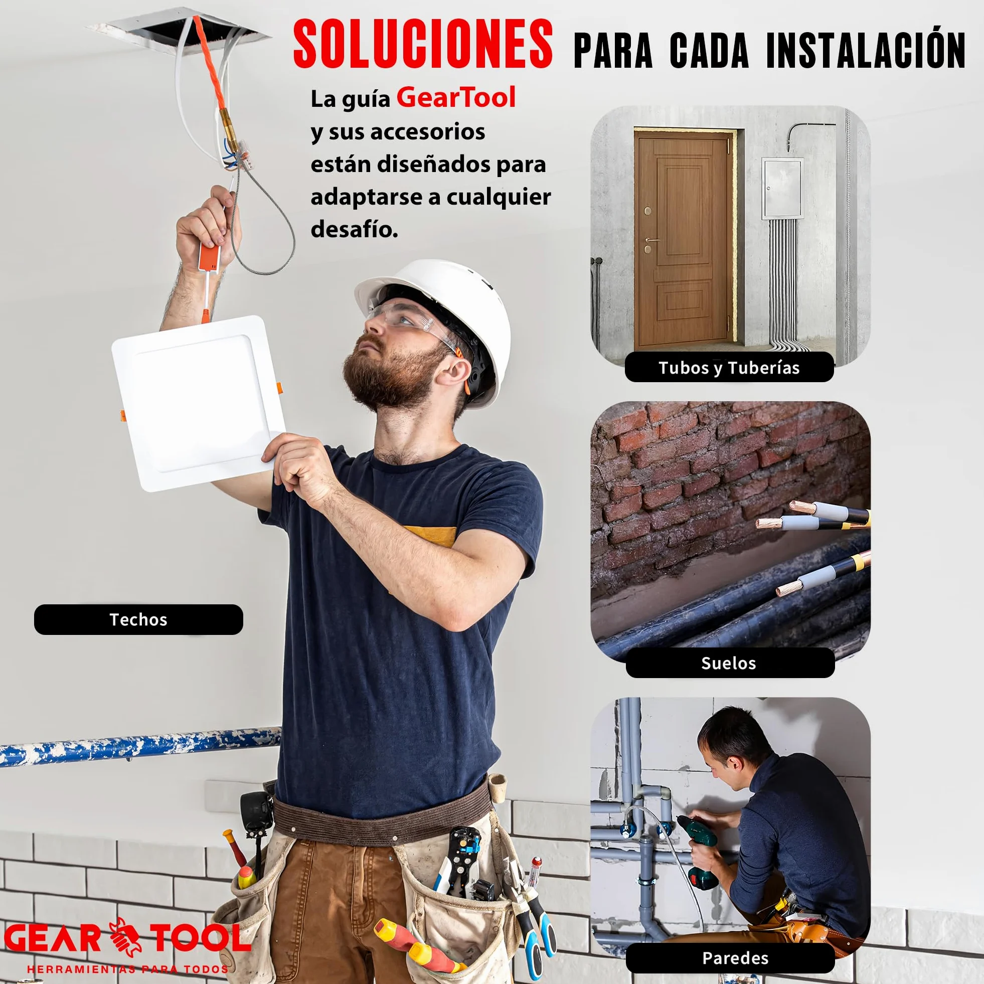 Guía Pasacables Profesional de 30m y 4.5 mm | Monofilamento Trenzado de Poliéster | Tirador Ergonómico y 3 Terminales Intercambiables | Herramienta para Electricistas y Bricolaje