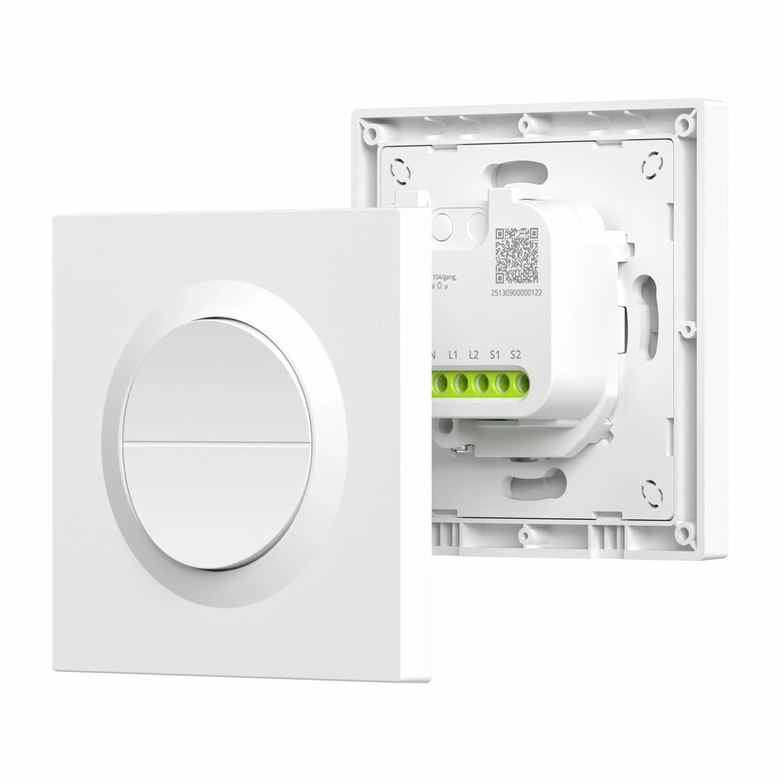 SONOFF Fusion, Orb-ZBW2(MINI-ZB2GS-E), Interruptor de Luz Inteligente Zigbee, 2 grupos, Wi-Fi 2.4GHz, Cable Neutro Requerido, Control Remoto y por Voz, Compatible con Siri/Alexa, 10A/grupo, 16A/total