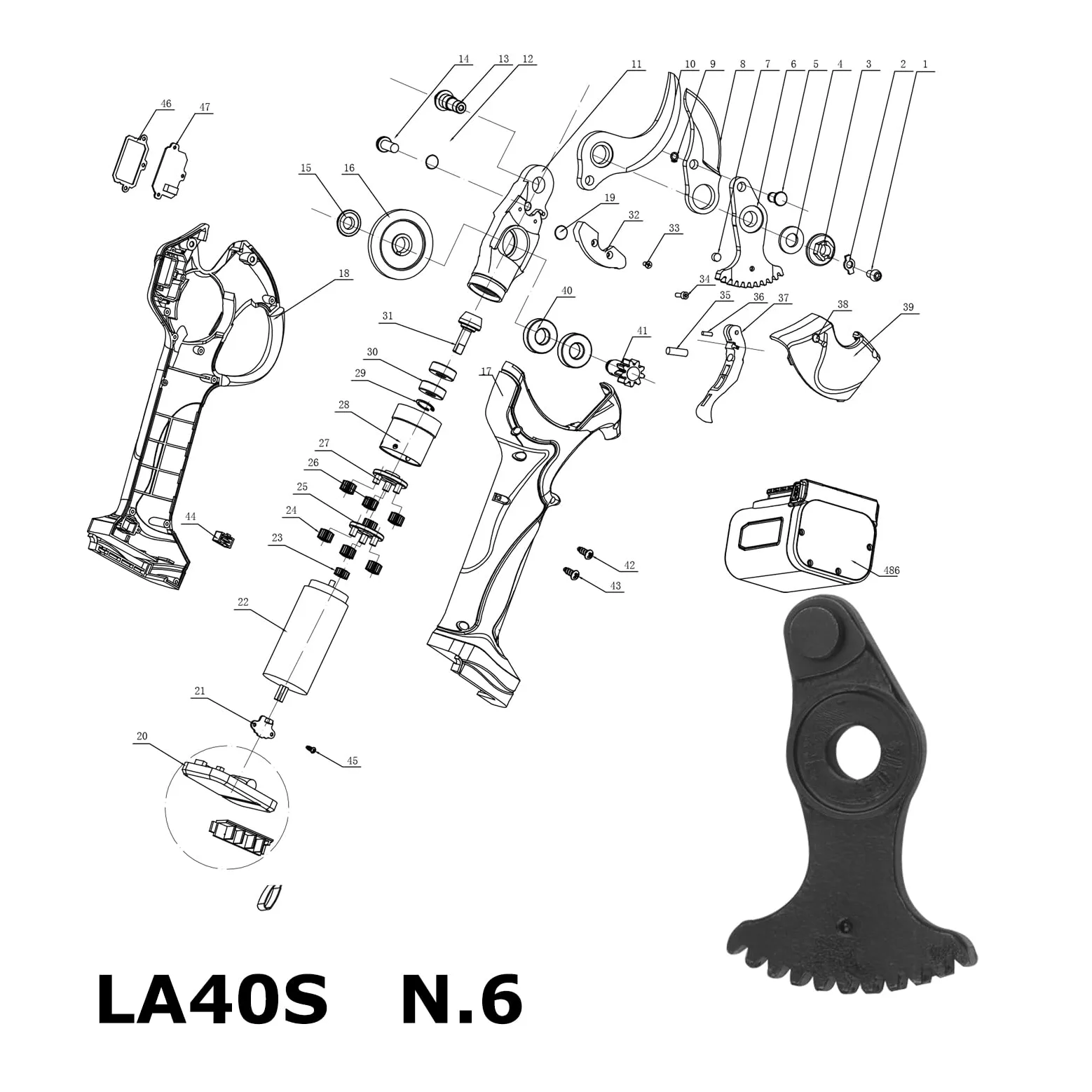 Laecabv - Accesorios de repuesto para tijeras 40 mm (#6).