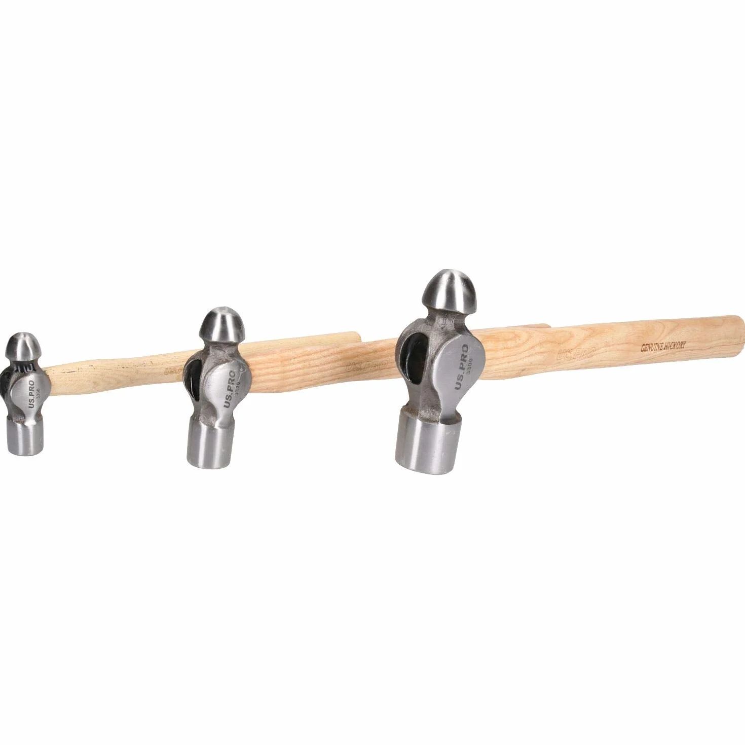 Bergen Hickory B1651 - Juego de martillos de bola (3 piezas de 226,8, 453,6 y 907,2 g)