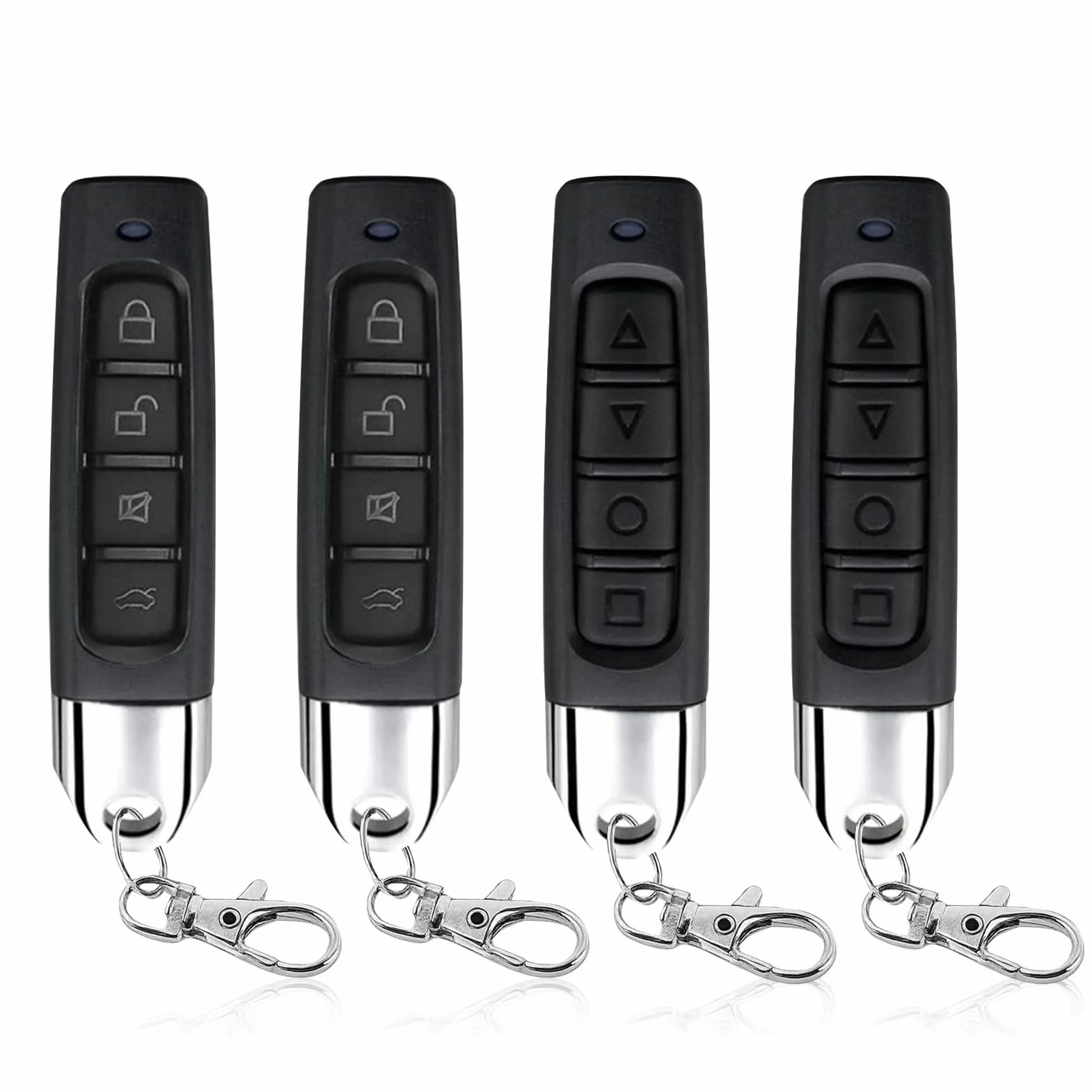 4 piezas 433 MHz Mando a distancia universal para puerta de garaje, interruptor remoto para puerta de garaje para clonar con 4 canales, emisor manual para puerta de garaje duplicador