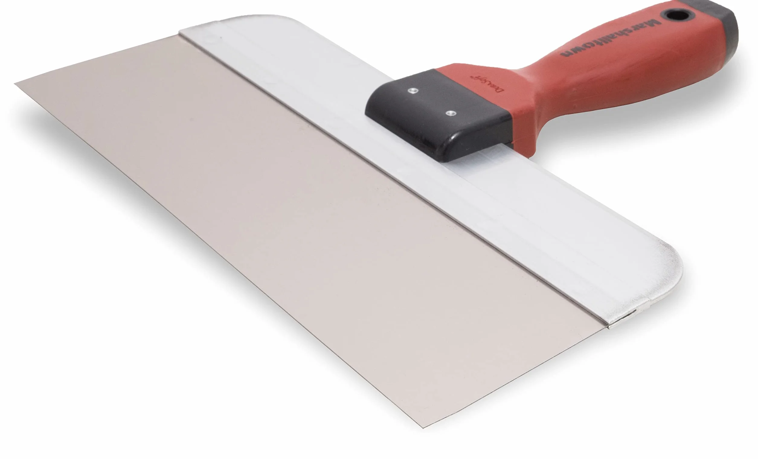 Espátula de superficie Marshalltown con mango DuraSoft de acero inoxidable, herramienta para yeseros y pintores, dimensiones de la espátula: 305x76 mm, plata