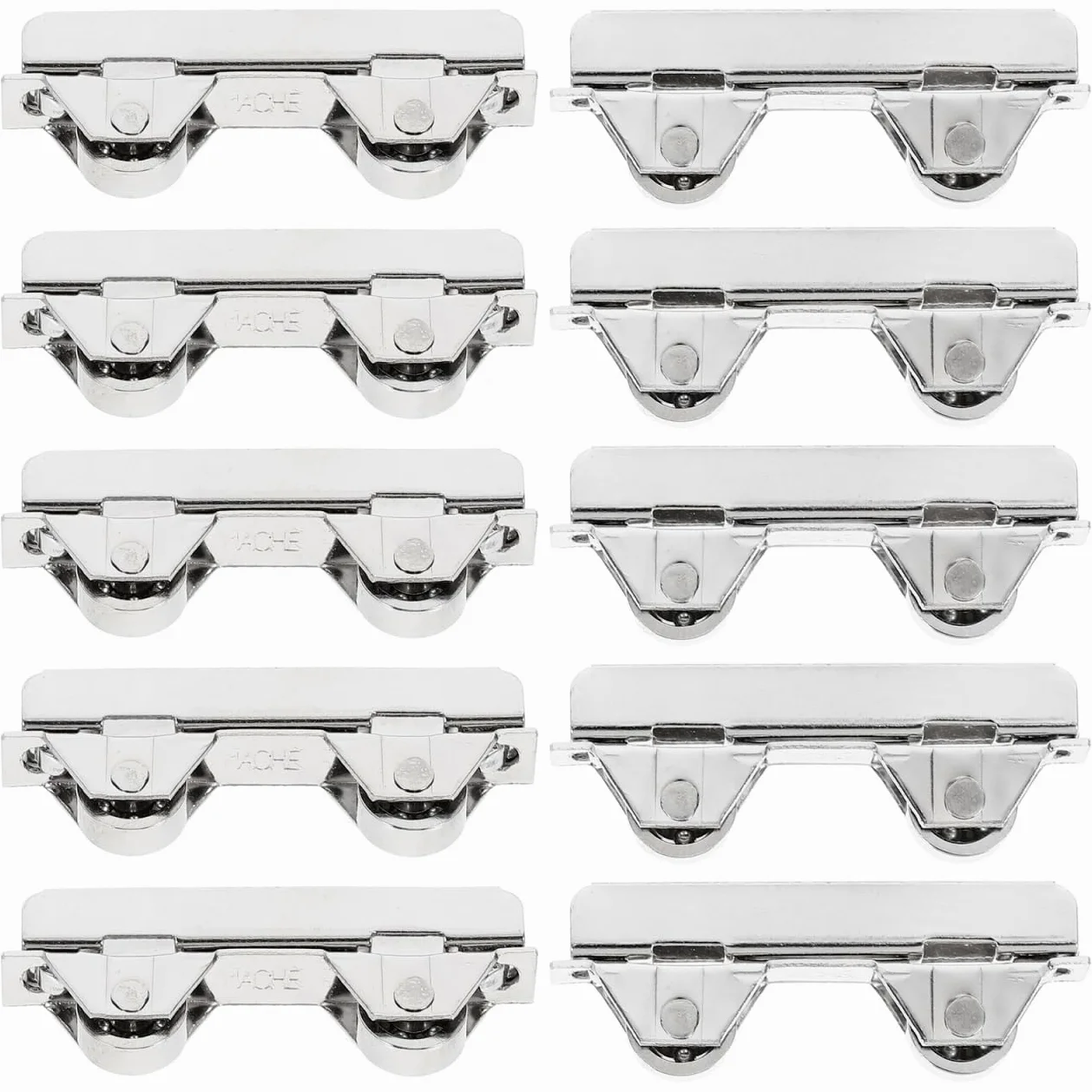 Housoutil 10 unidades de minipuertas correderas para vitrinas de ventana, ruedas de puerta corredera, abrazadera de 7. 0 mm, polea deslizante de acero inoxidable para 5-6 mm de grosor