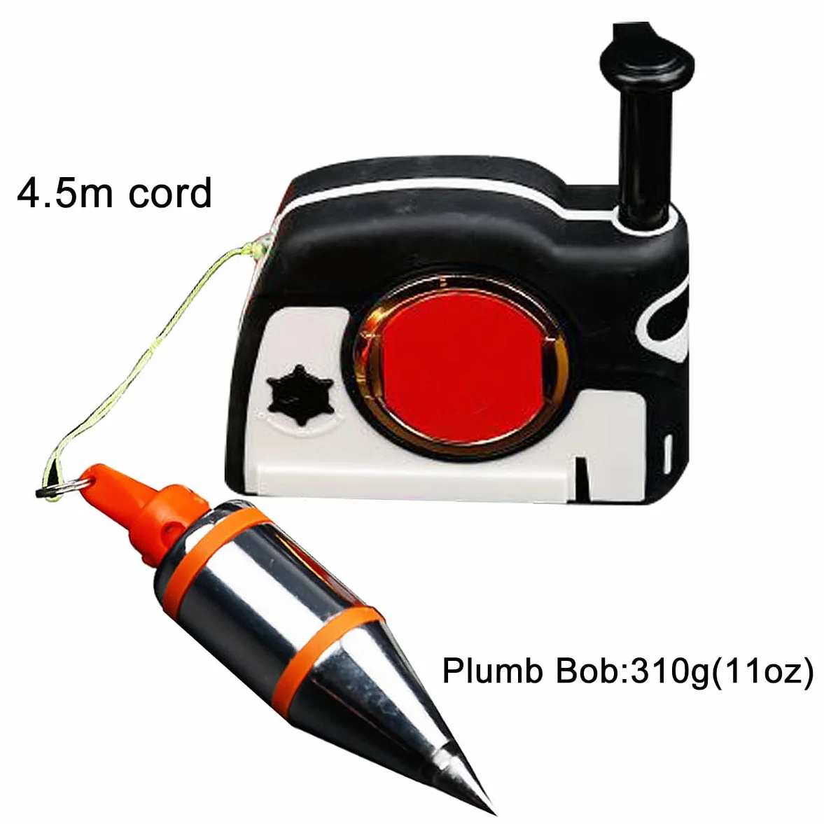 Plomada Magnética, 11 Oz (310 G) Plomada Magnética Con Cuerda de 4,5 M / 14,7 Pies Cuerda de Rebobinado Automático, para Trabajos de Construcción, Carpintería, Construcción de Paredes