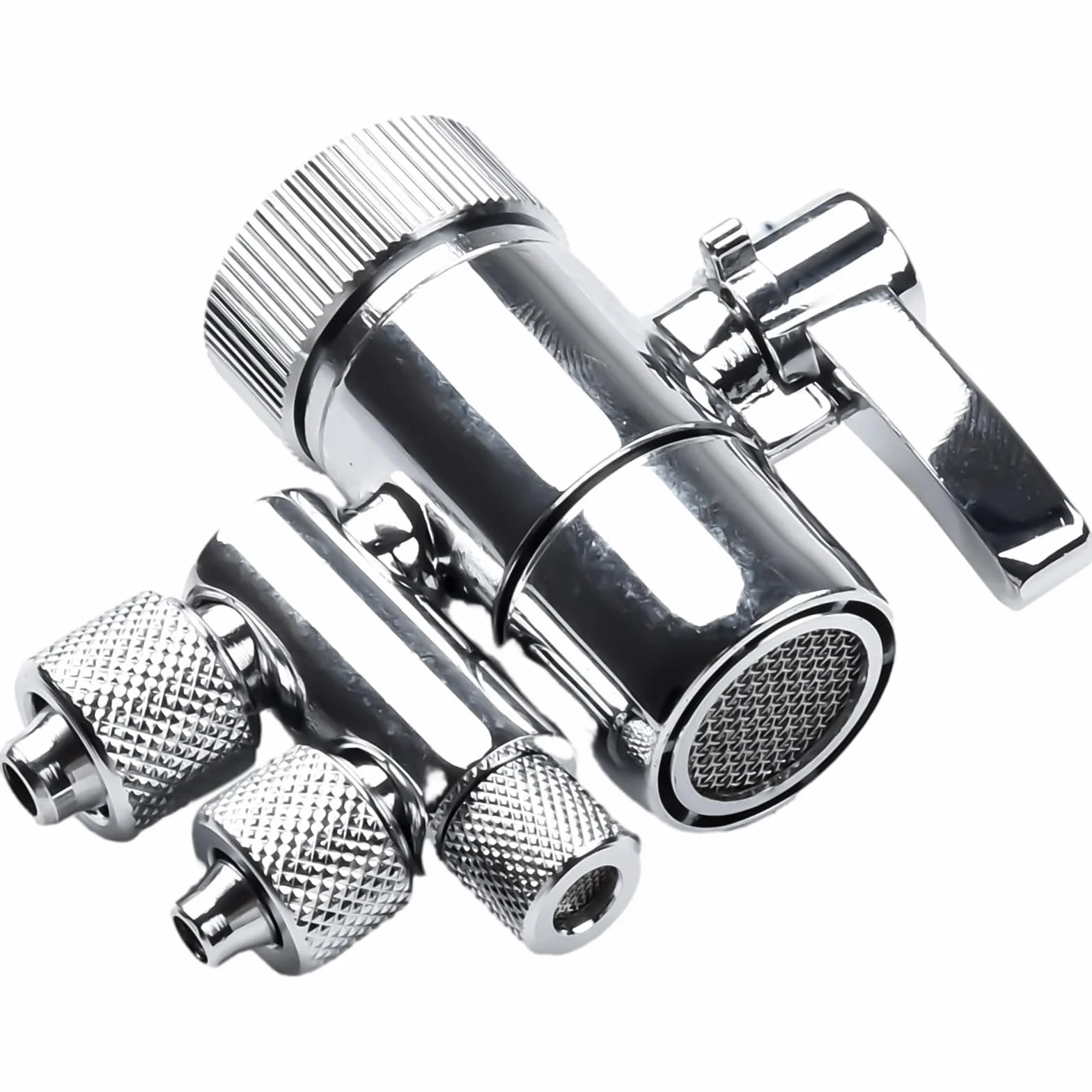 Válvula desviadora de filtro para Amway Espring, flujo bidireccional de 3/8 pulgadas y 5/16 pulgadas, mango de metal, se adapta a conexiones de grifo M22 x M24, compatible con sistema Ro de