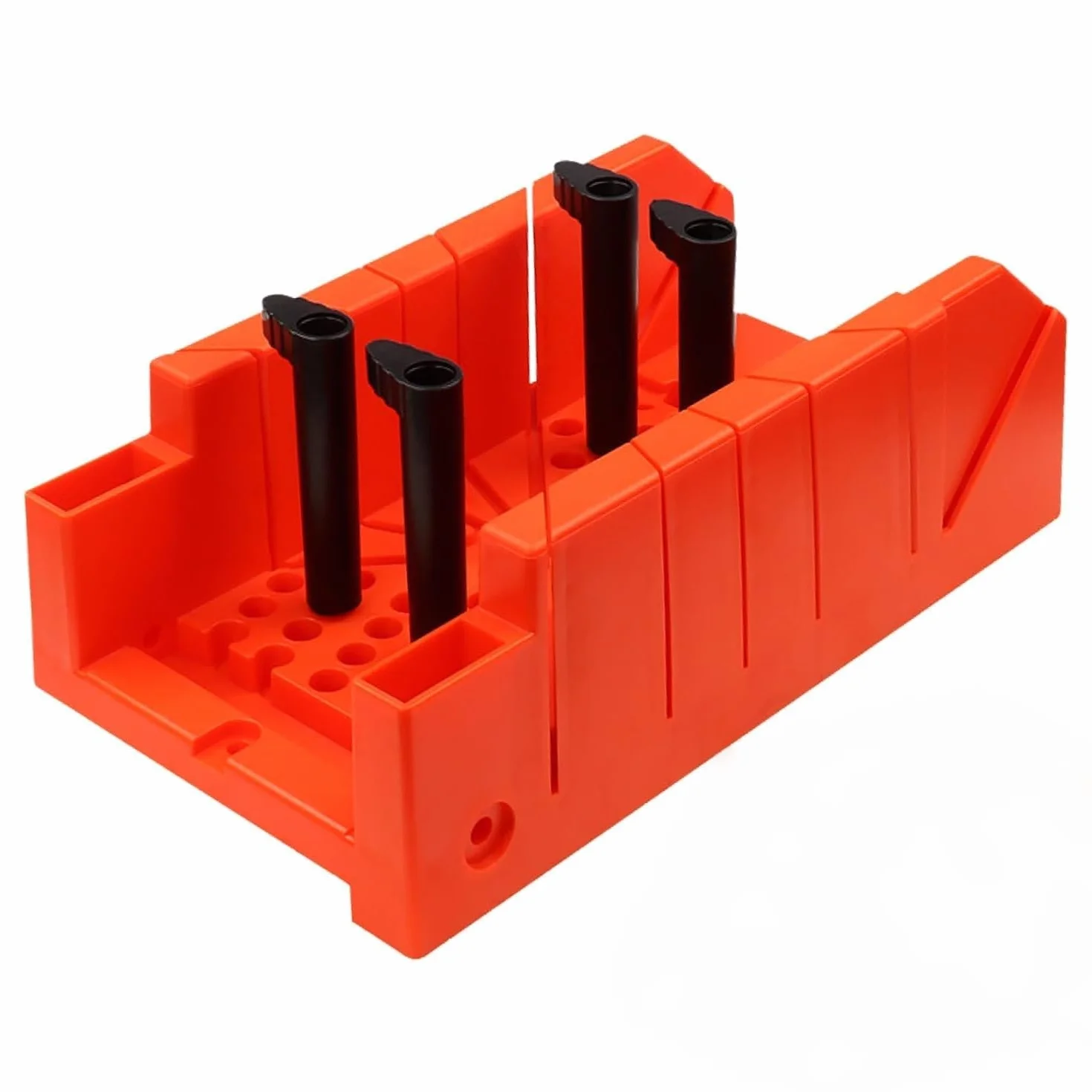 Caja de Ingletes Resistente con Fondo de Plástico Engrosado, Ingletadora Manual, Incluye una Guía de Sierra con ángulos de 90°/45°/22,5° Claramente Marcados, para Cortadores de Carpintería
