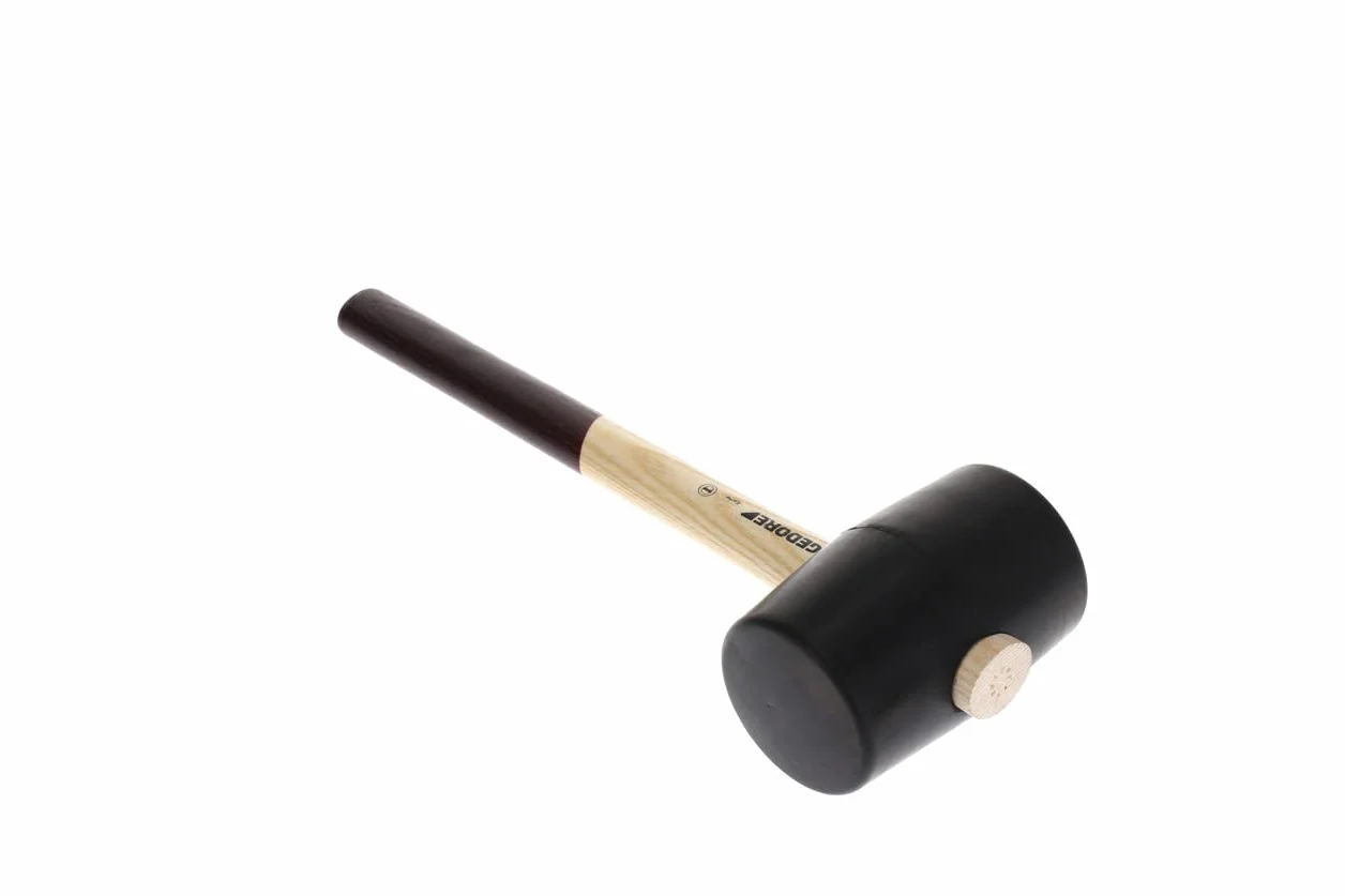 GEDORE Martillo de goma con empuñadura de madera, 90 mm de diámetro, Martillo con mango de madera de fresno, Con dos caras planas, Herramienta, Forjado, 226 E-4