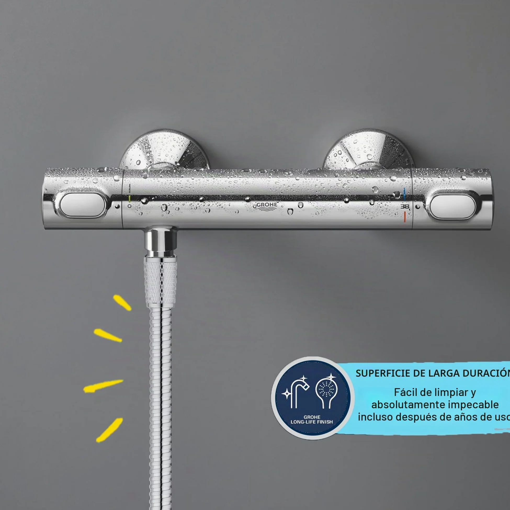 Grohe VitalioFlex QuickFix - Flexo de ducha, 1500mm, metal, ref 27502001