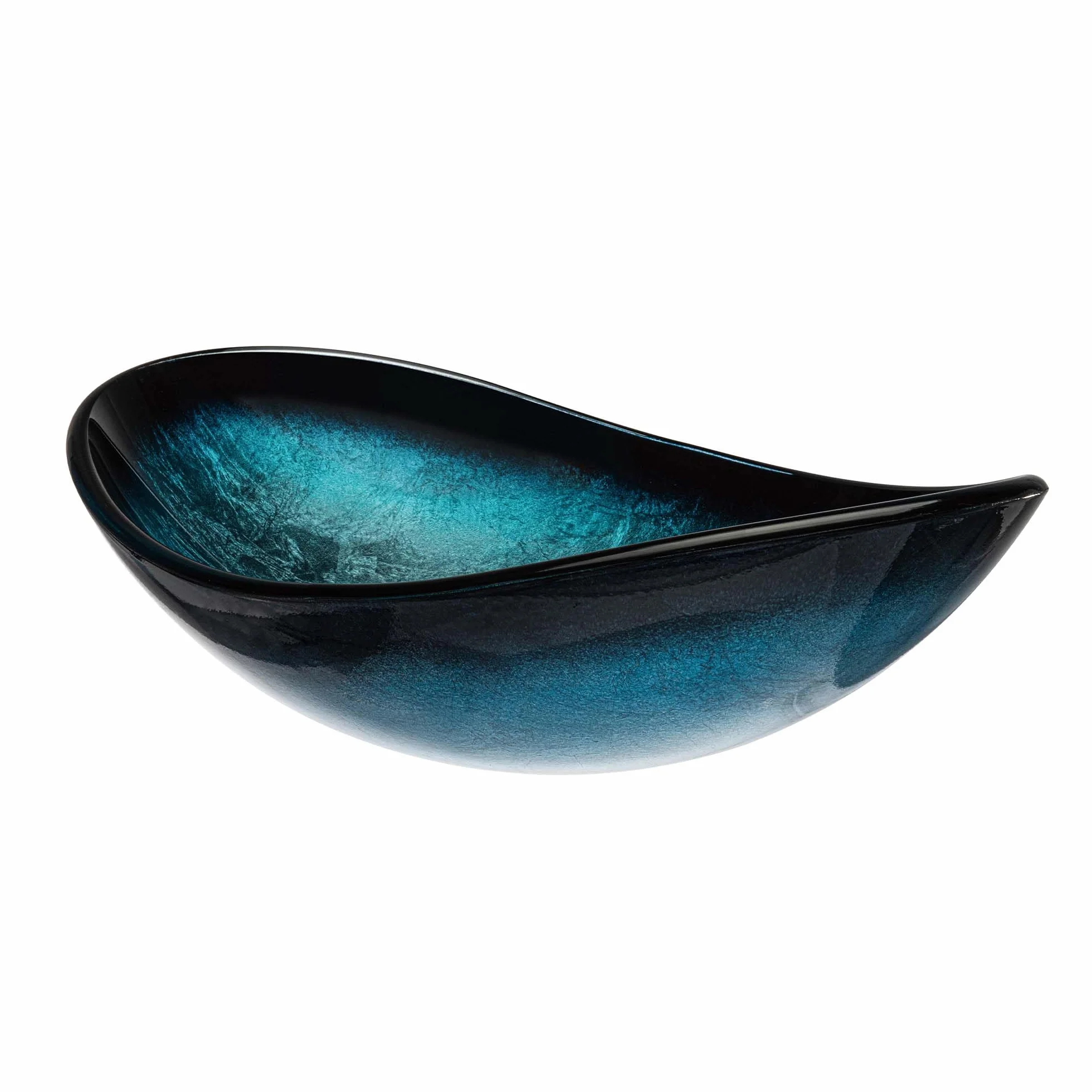 Mai & Mai Lavabo sobre Encimera Lavabo Baño | Ovalado | Vidrio | Azul | 53,5x35,5x16 cm | sin Orificio para Grifo sin Rebosadero | Minerva08