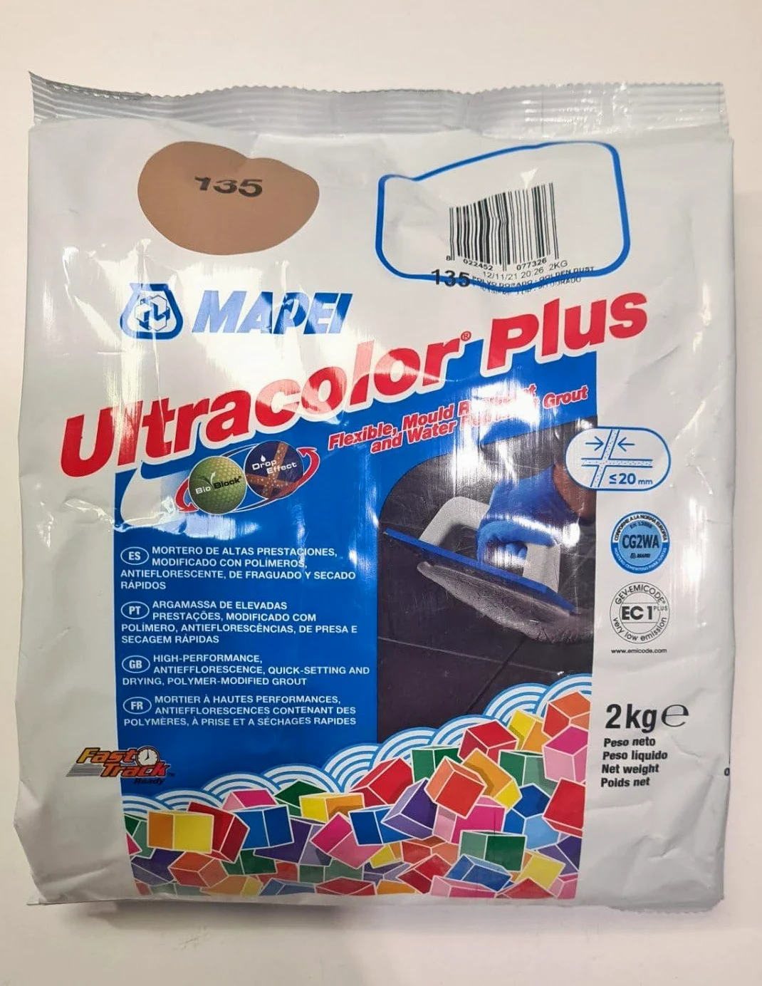 MAPEI Mortero de juntas Ultracolor Plus (135) Polvo Dorado 2Kg