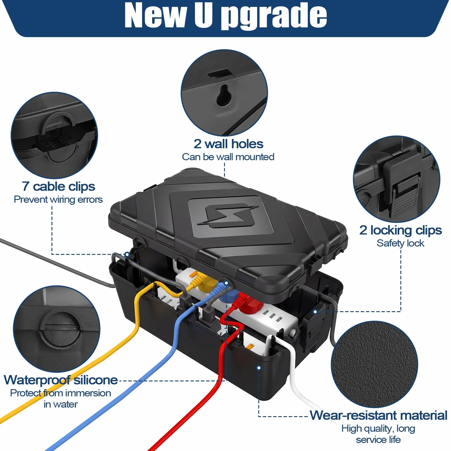 Caja Eléctrica Grande para Exteriores, Caja Eléctrica Impermeable IP54 Resistente al Agua, Accesorios para Electricidad, para Proteger Regletas, Enchufes 32x21x13cm