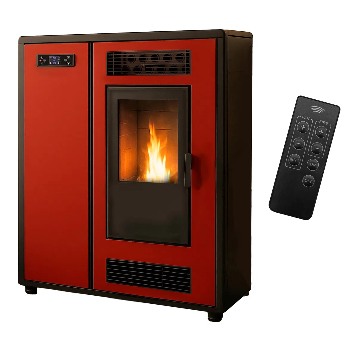 Estufa de pellets Slim Astral 12,2 kW Burdeos Sannover + Kit de instalación