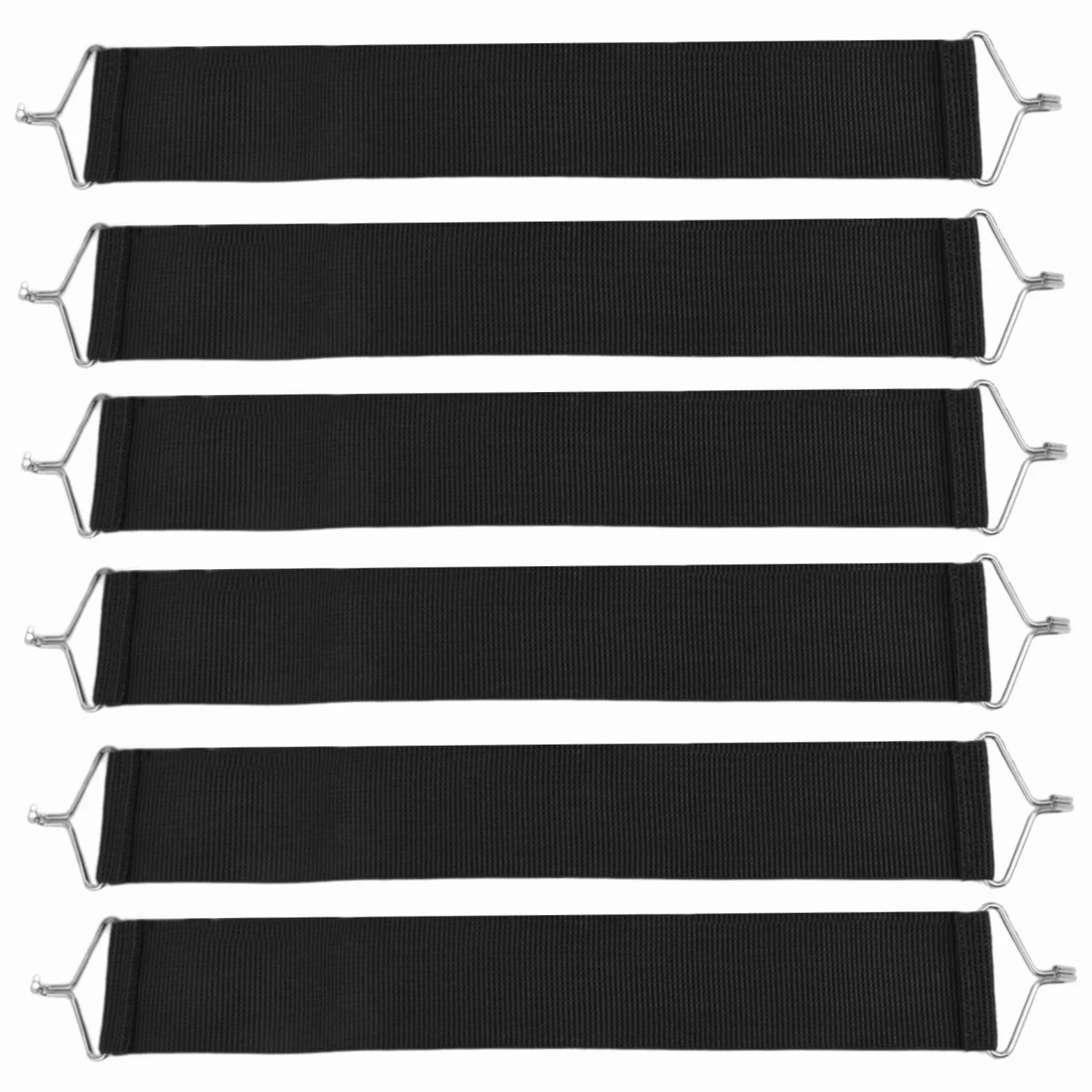 6 correas gruesas de repuesto para silla de gravedad, patio, reclinable, tumbona, cordón elástico, cordones elásticos con ganchos, piezas de reparación fuertes para sala de estar (negro)