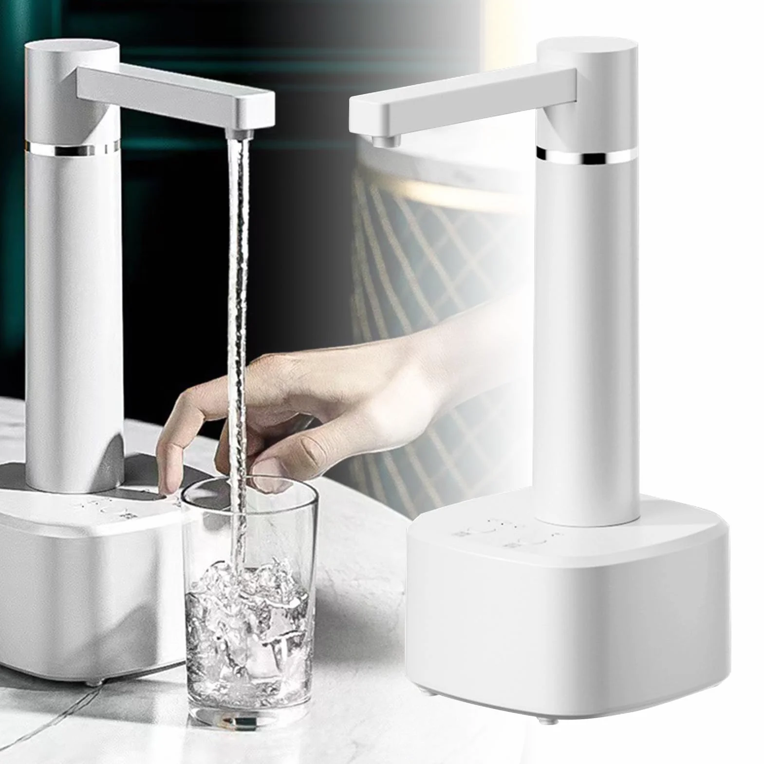 Dispensador de Botellas de Agua de Escritorio, dispensador de Agua automático, Jarra para Beber Recargable por USB, Bomba de Botella, encimera para Cocina casera (Blanca)