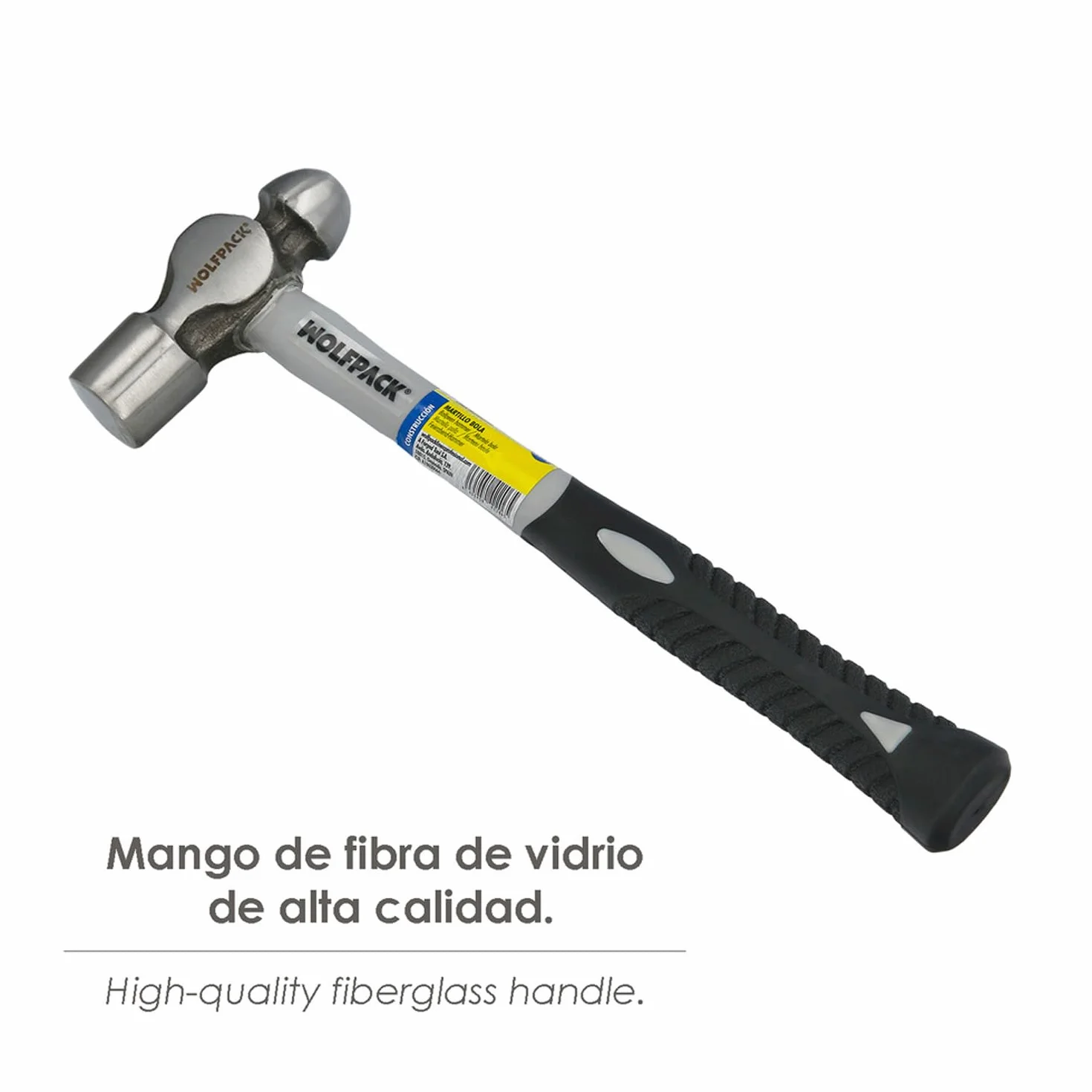 WOLFPACK LINEA PROFESIONAL Martillo Bola 650 Gramos Mango Fibra Vidrio