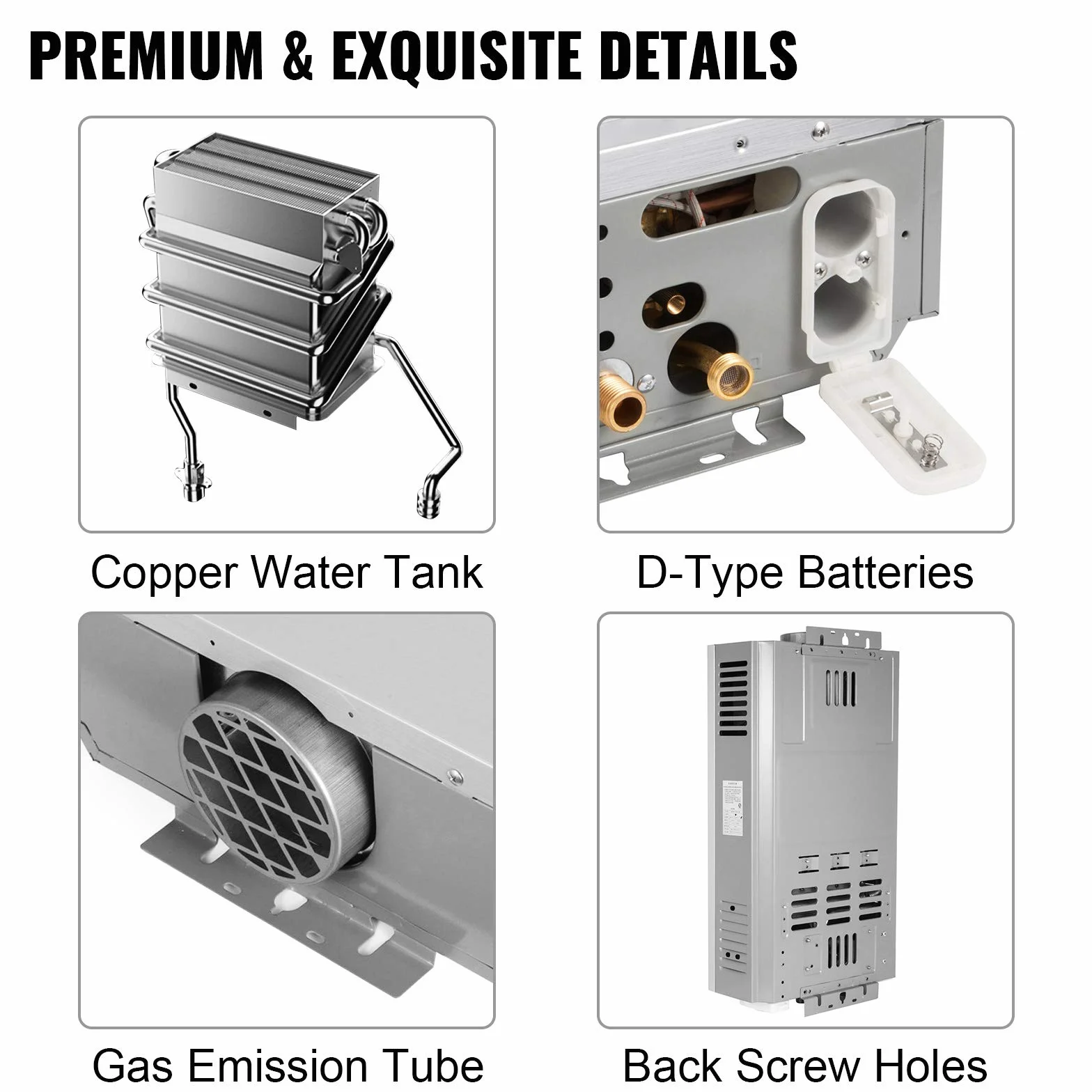Calentador de Agua a Gas 8L 16KW Propano GLP para Casa Caravana Cabaña