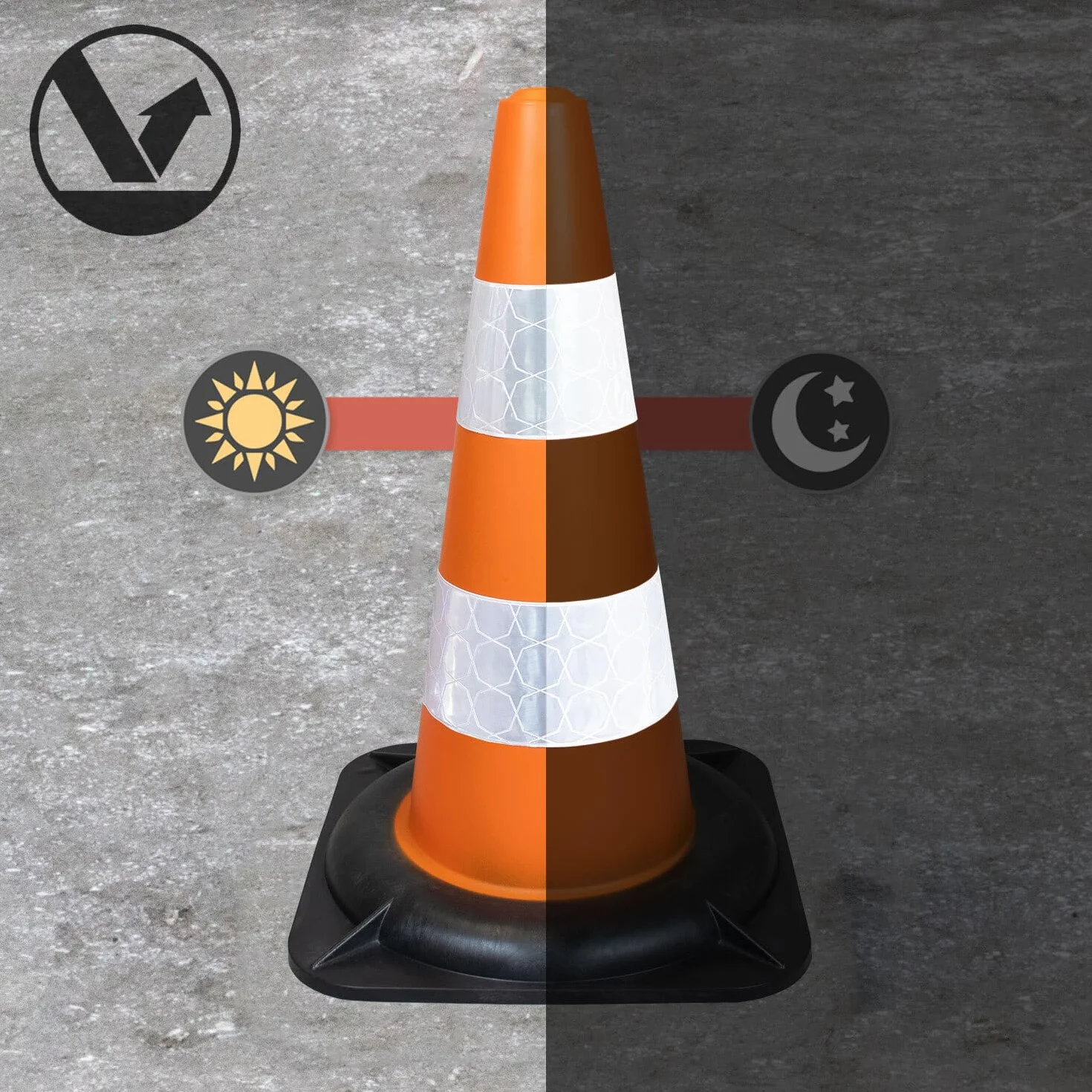Conos de señalización Street Solutions 45 cm PVC reciclado Juego de 6