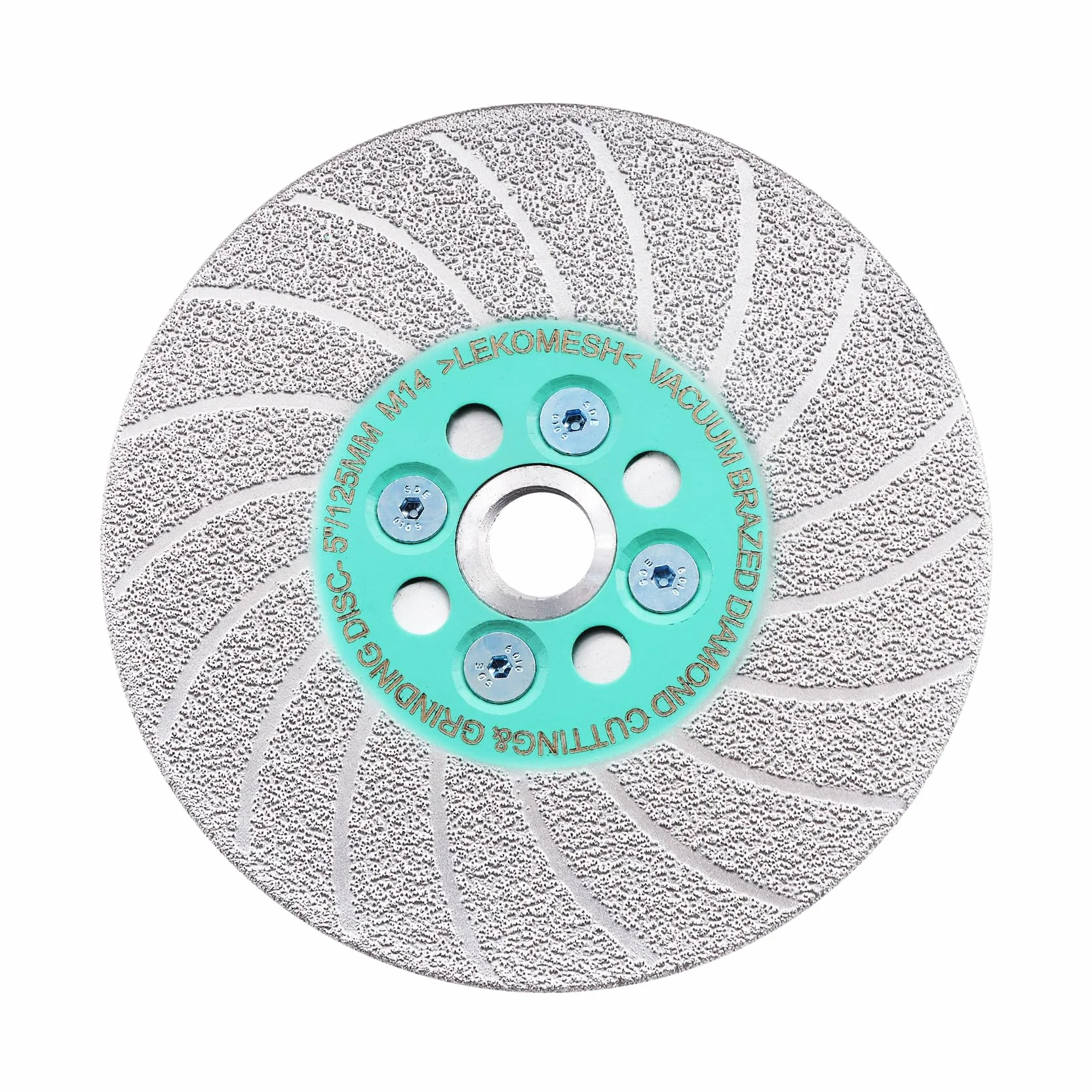 Discos de Diamante 125MM x M14 LEKOMESH - Discos de Corte y Rectificado Diamante Doble Cara Soldadura al Vacío Hoja de Sierra Diamantada para Mármol Hormigón Piedra Azulejos Porcelana Cerámica