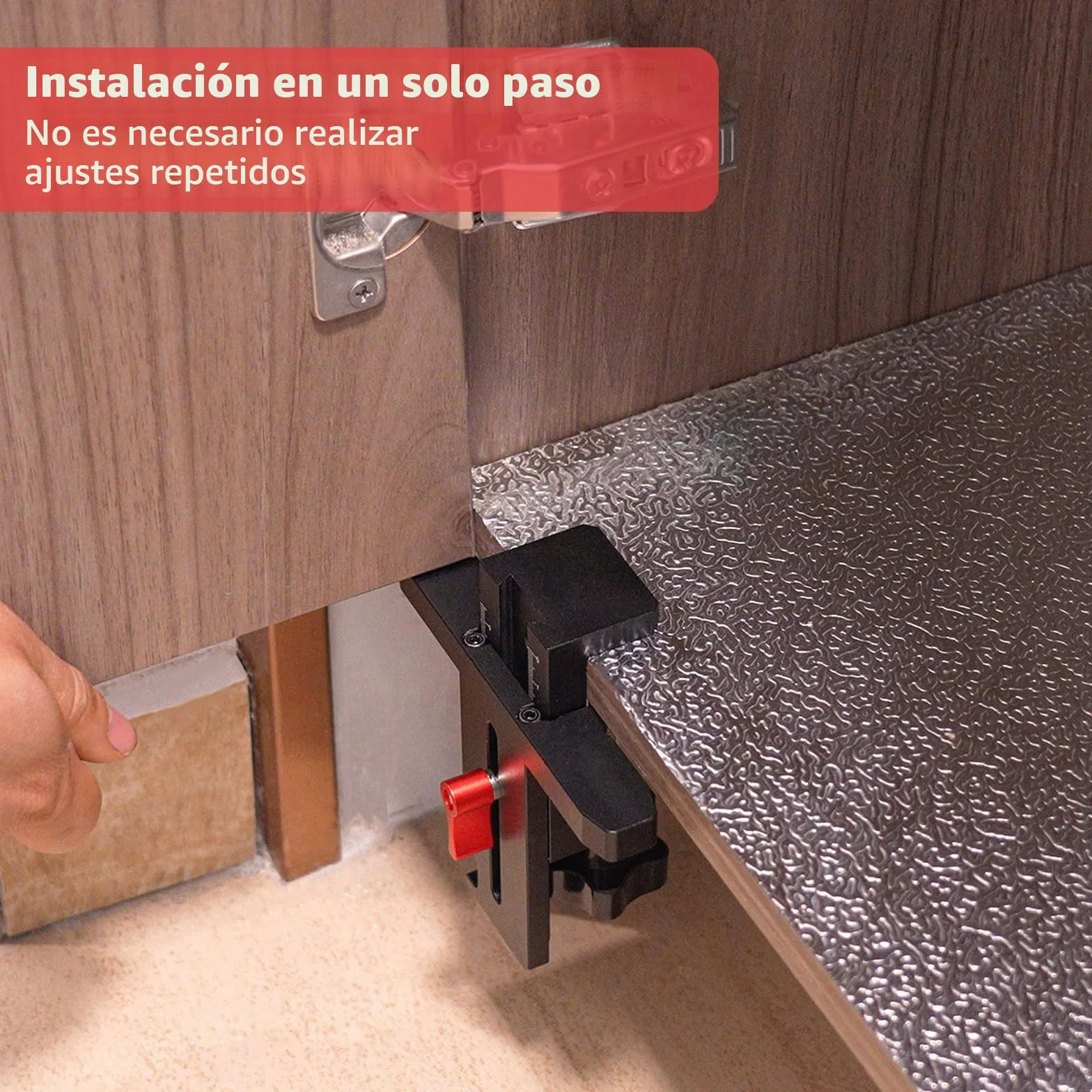 Plantilla bisagras cazoleta 35mm, herramientas para nivelar y guía de taladro, posicionador ajustable para instalación de puerta oculta de armario, para Gabinetes de Puerta Herramientas de Carpinteria