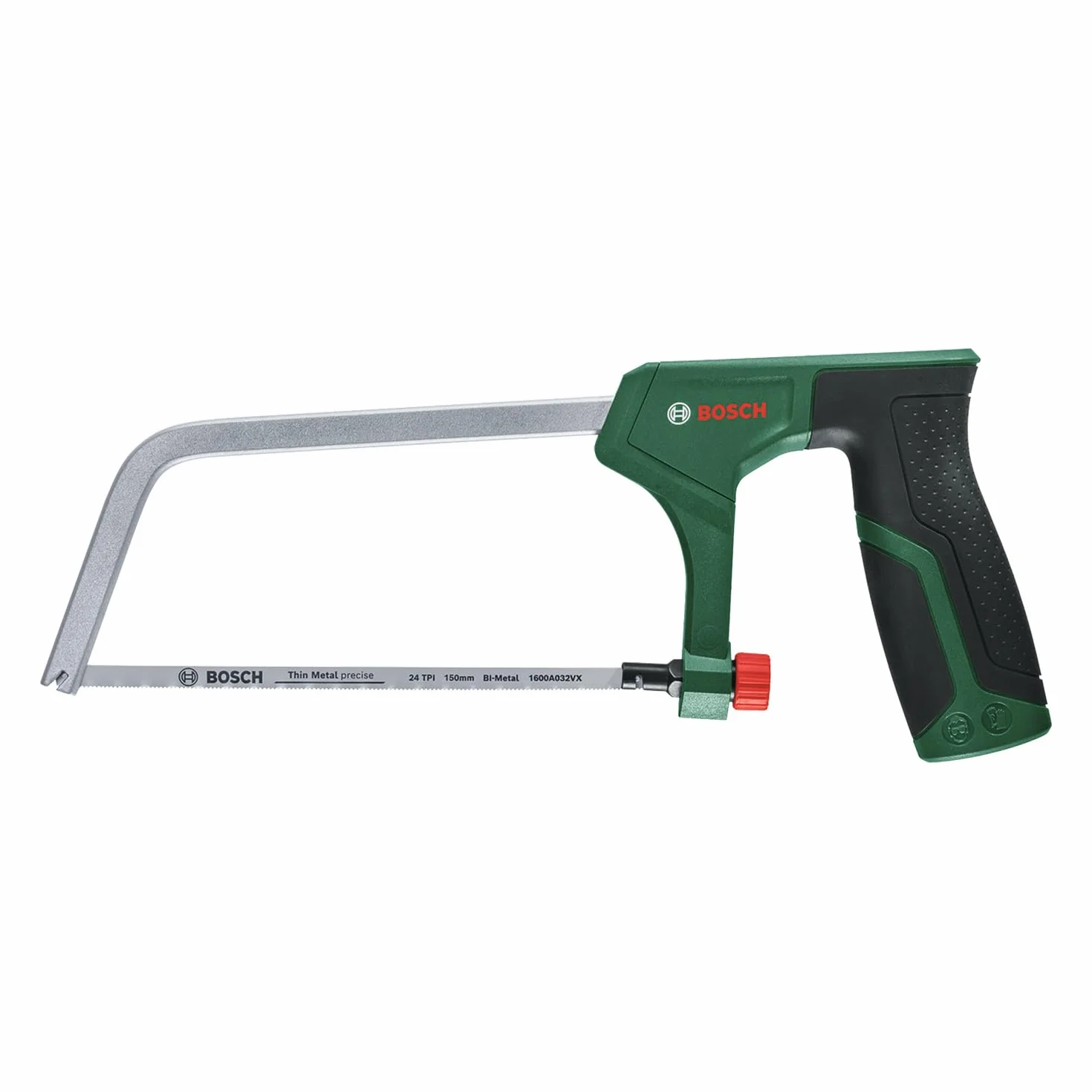 Bosch Sierra metálica 150 mm (minisierra metálica, hoja bimetálica duradera para cortes precisos metal, plástico y madera blanda; 24 TPI; fácil cambio hoja; empuñadura ergonómica)