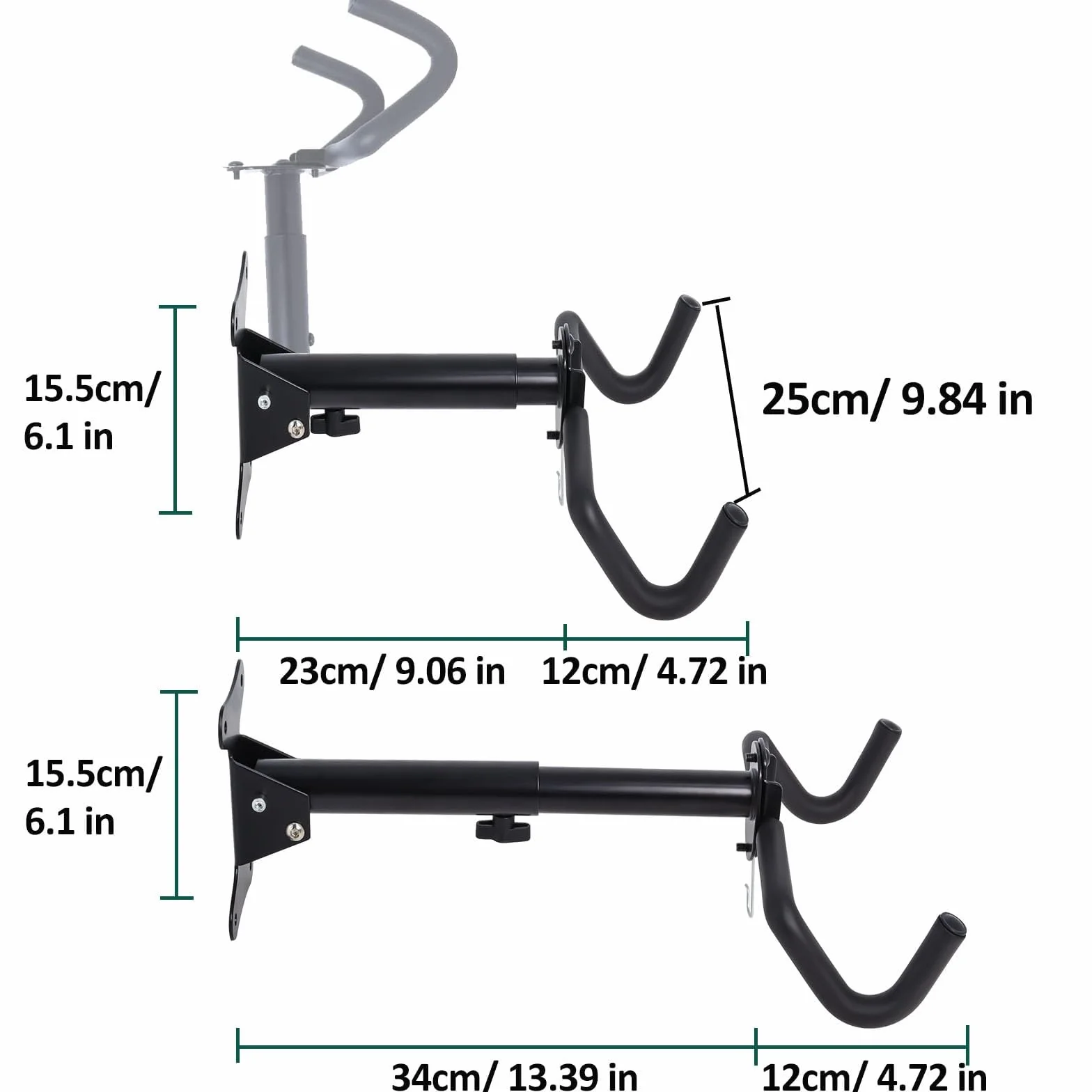 Soporte de Pared Plegable para Bicicleta Poweka 2 Piezas - Colgador Bicicleta Pared para Garaje