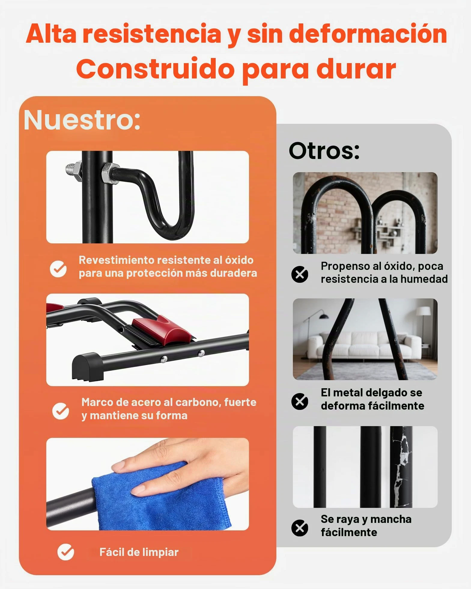 VEVOR Soporte para Bicicletas de Montaña y Carretera de 406,4-700 mm Vertical y Horizontal Portabicicletas de Suelo para Estacionamiento y Almacenamiento en Garaje, Porche, Interior, Exterior, Negro