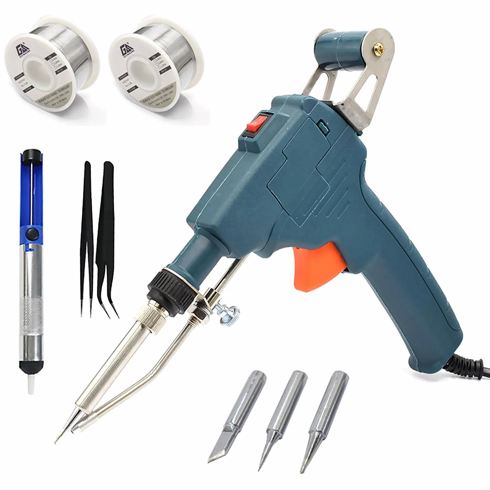Kit de Soldadores de Estaño 60W, Pistola Manual Estación De Soldador Marco De Estaño Autónomo Funciona Con Una Sola Mano Herramienta De Soldadura para Reparaciones Electrónicas