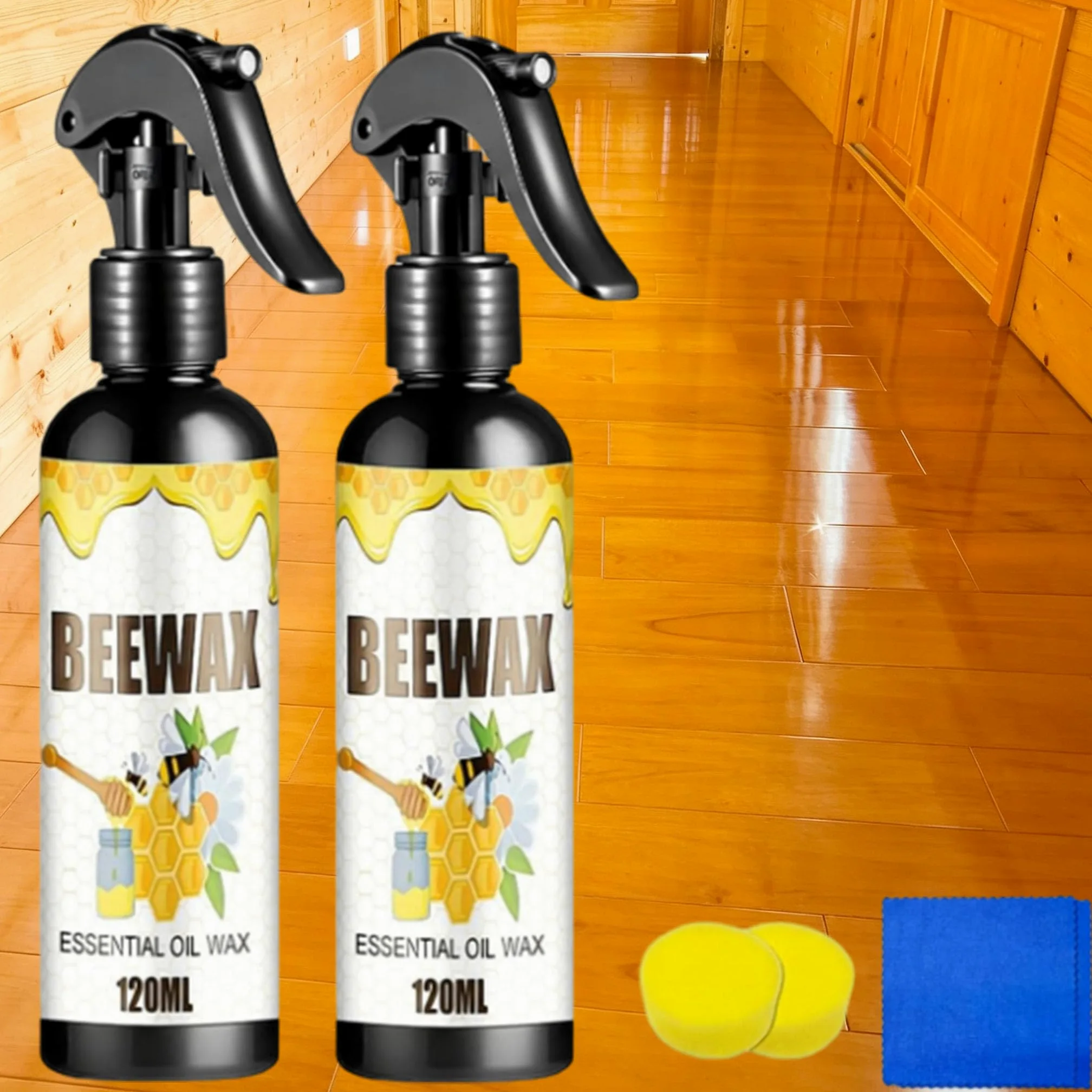 Cera de Abejas Pulimento para Muebles de Madera,2026 Upgrade Multi-Purpose Beeswax Wood Polish for Living Rooms,Kitchens,Wood Furniture Floors (2PCS)