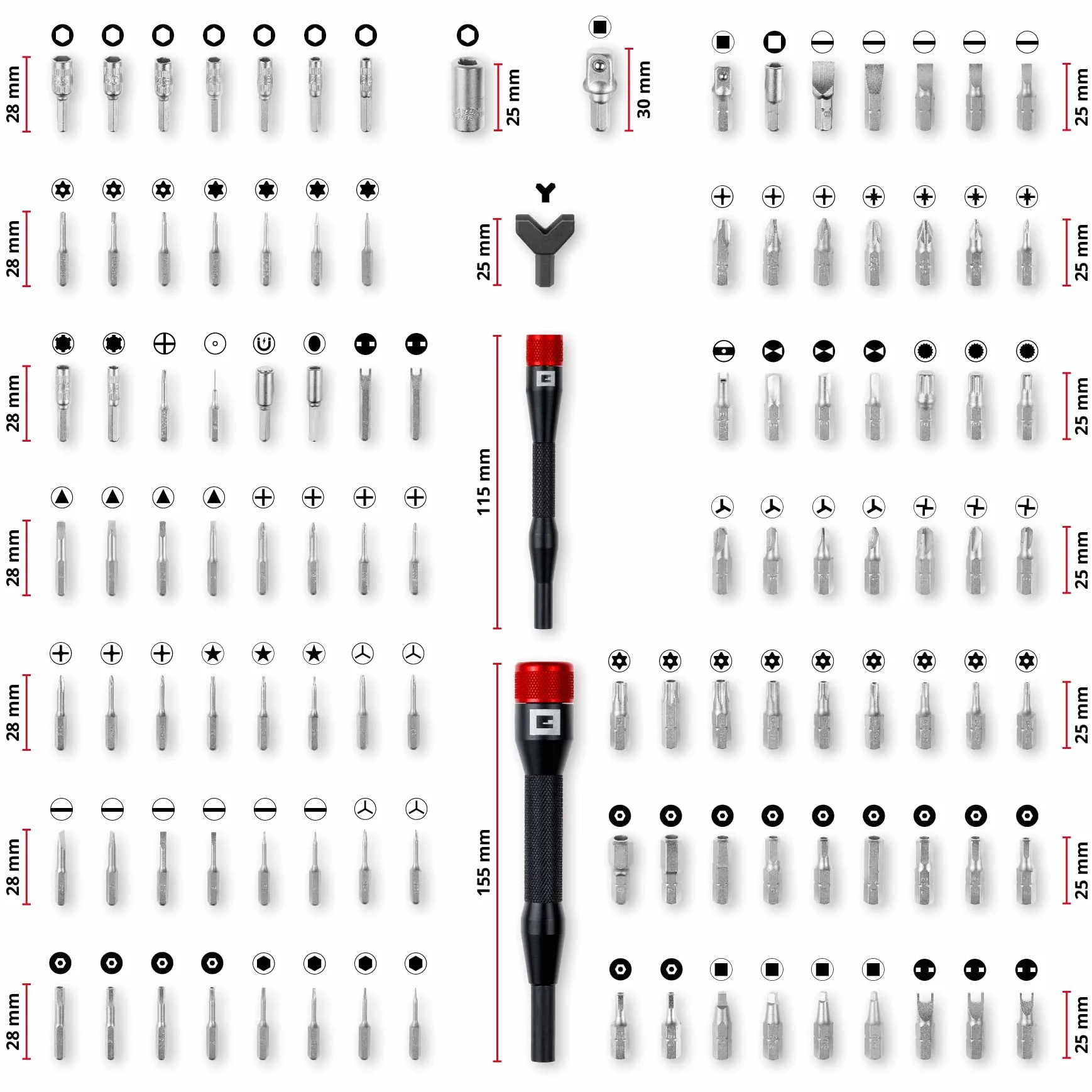 KIT KWB Juego de 114 puntas de precisión surtidas