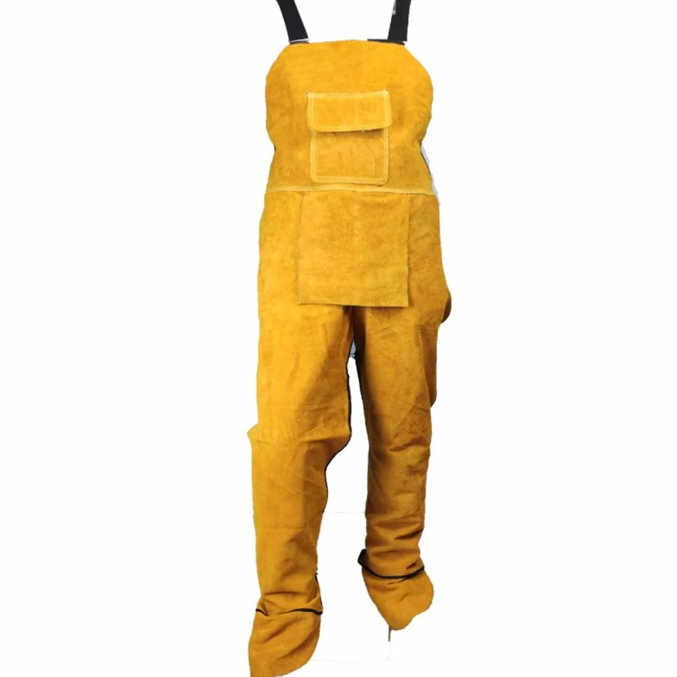 Yunobi Delantal de soldadura profesional – Delantal de soldadura de cuero con pierna dividida para hombre, protección de soldadores, carpintero, herrero, trabajador de jardín, britches, pantalones,