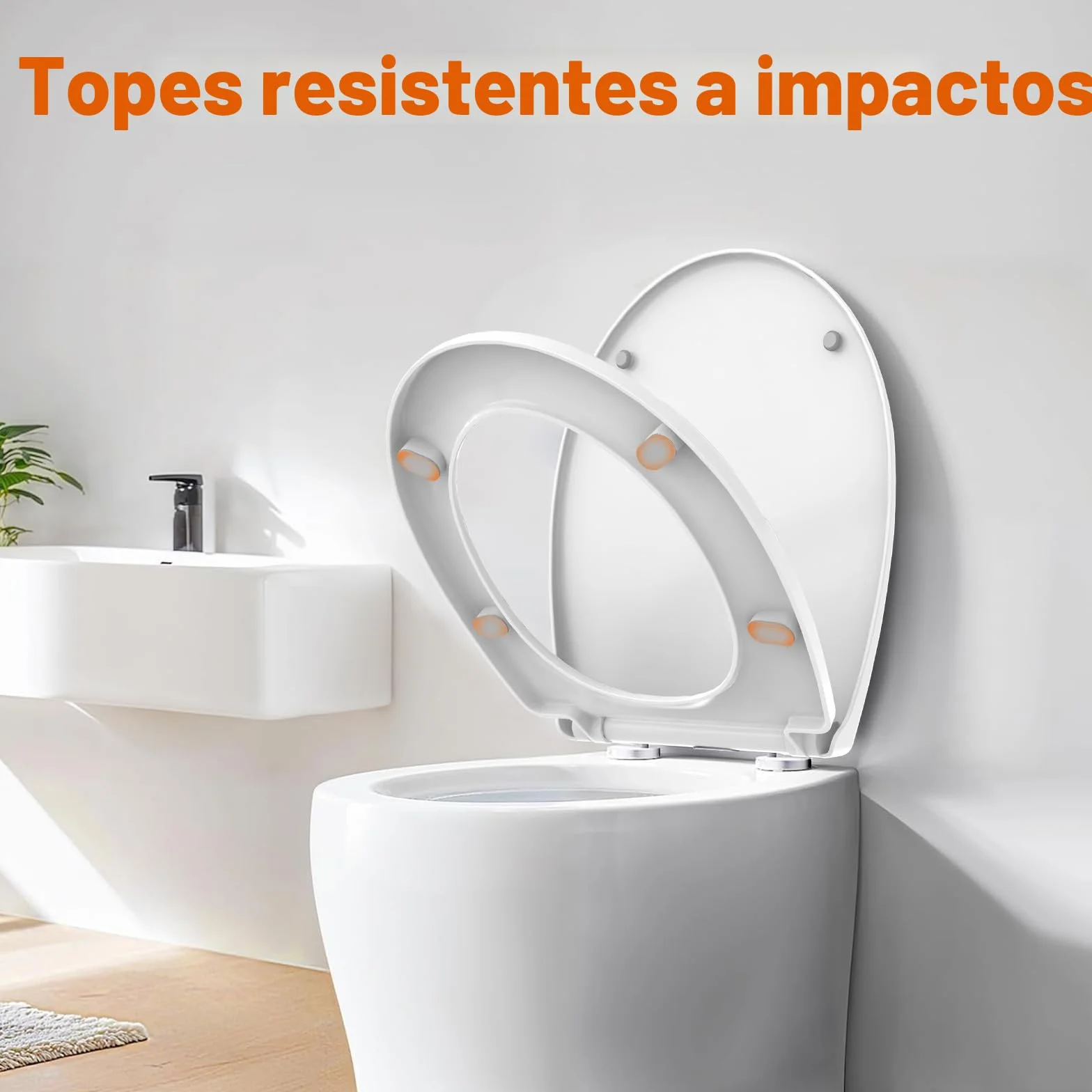 SURFOU Tapa WC Universal, Forma O Asiento Inodoro, Soporta Hasta 150 Kg Tapas de Water, Instalación Sencilla, Desmontaje Rápido y Cierre Silencioso, Adecuado para Baño