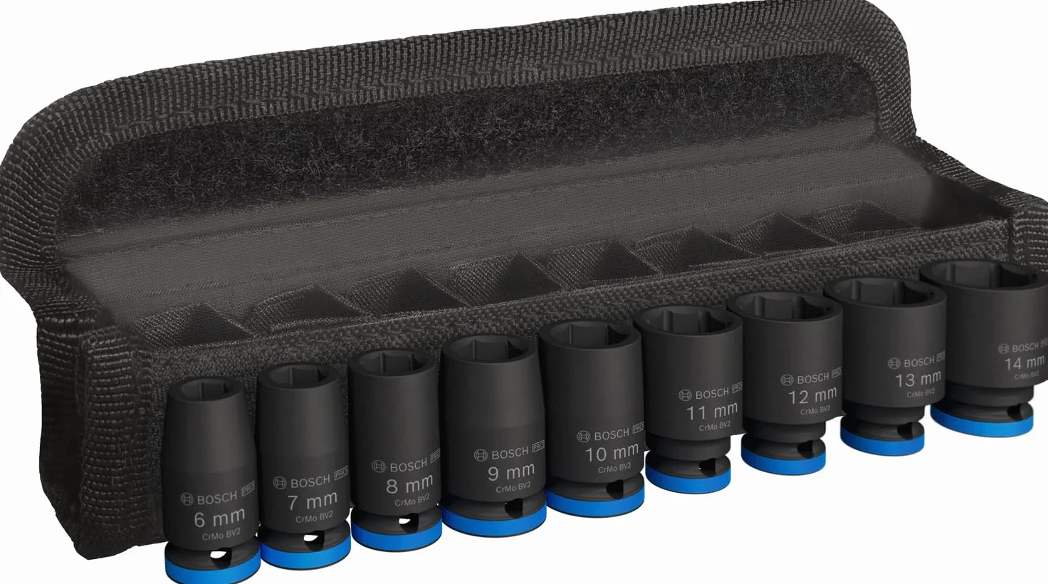 Bosch Juego de 9 llaves de vaso Pro Impact (31 x 28 mm, accesorios profesionales para taladro y destornillador)