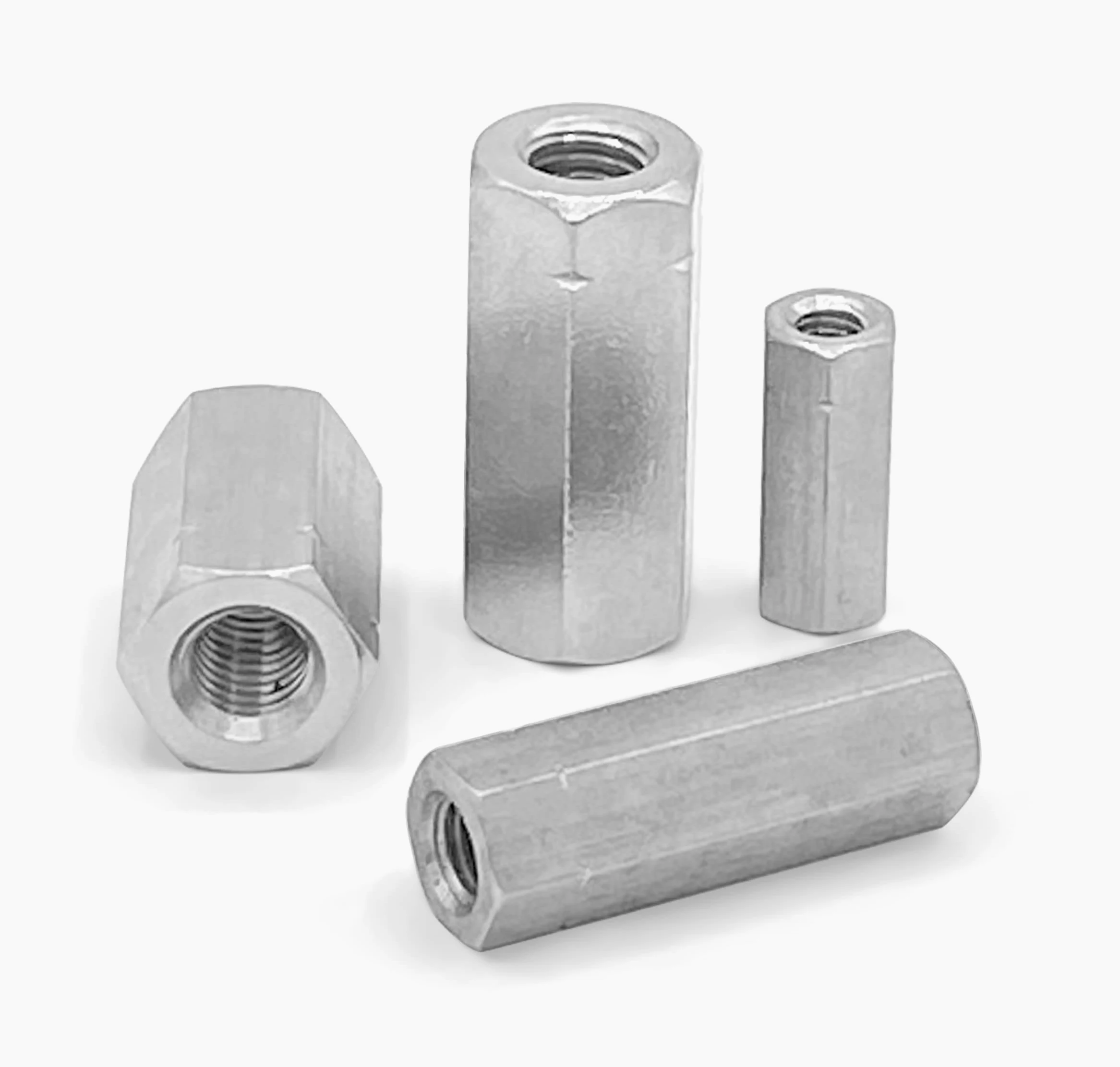 Tuerca larga en acero inoxidable (M16 x 40 (10 uds), Hexagonales)