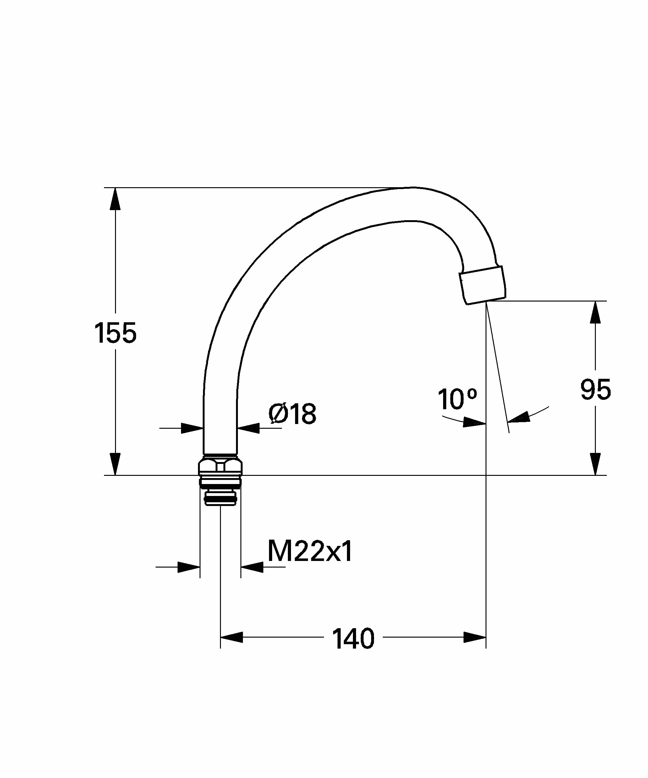 Grohe - Pieza de tubería Ref. 13072000
