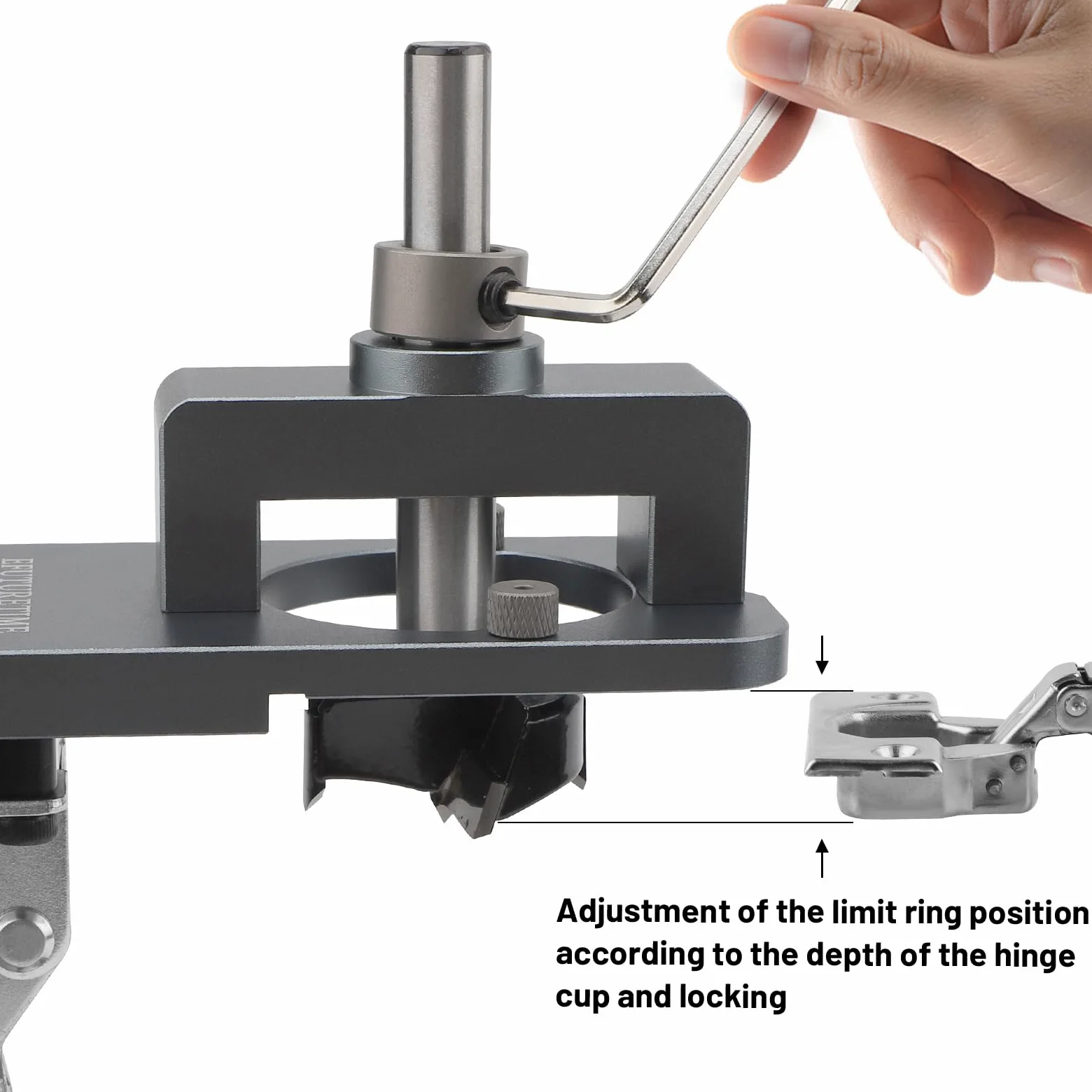 EFUTURETIME Plantilla Colocar para Bisagras Puertas de Cazoleta 35mm con Broca, Plantilla de Perforación de Bisagra, Herramientas Carpinteria para Localizador de Guía de Perforación, Hinge Jig