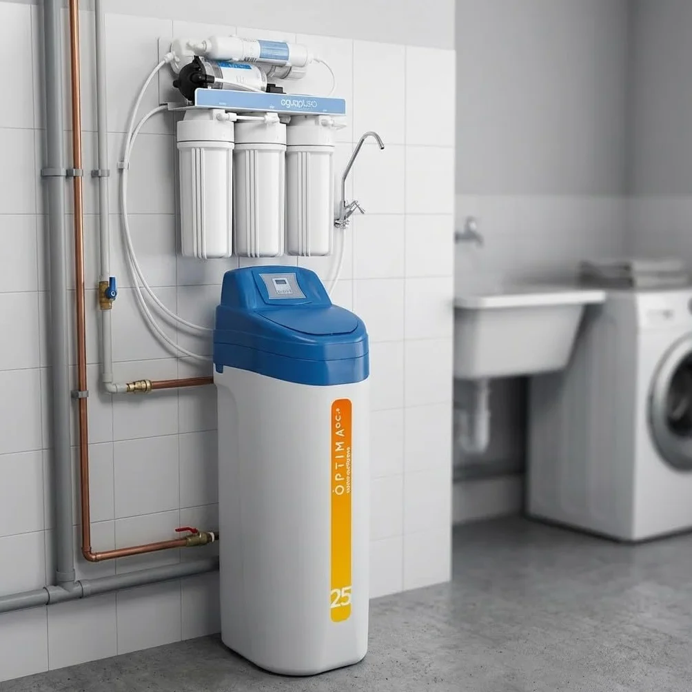 Suinga Descalcificador 25L + Ósmosis 5 etapas | Agua sin cal | Hasta 8 personas | Fácil instalación | Alto rendimiento | Con grifo y accesorios incluidos |