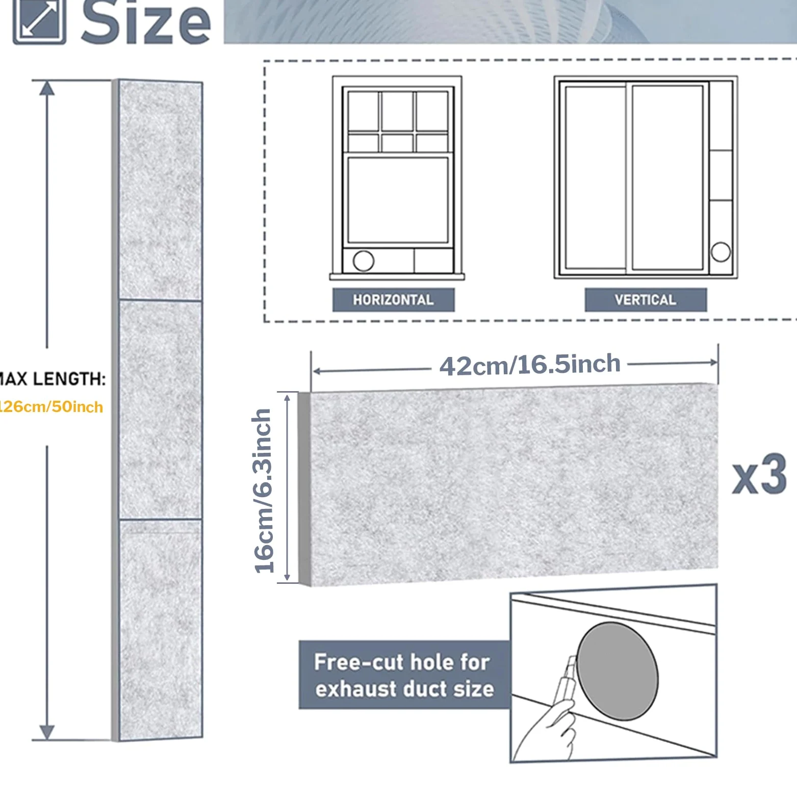 Kit de Ventana para Aire Acondicionado Portátil | Panel Espuma Aislante Lateral - Kit Ventilación Aislamiento Instalación Horizontal o Vertical Dormitorio Sala Cocina Garaje