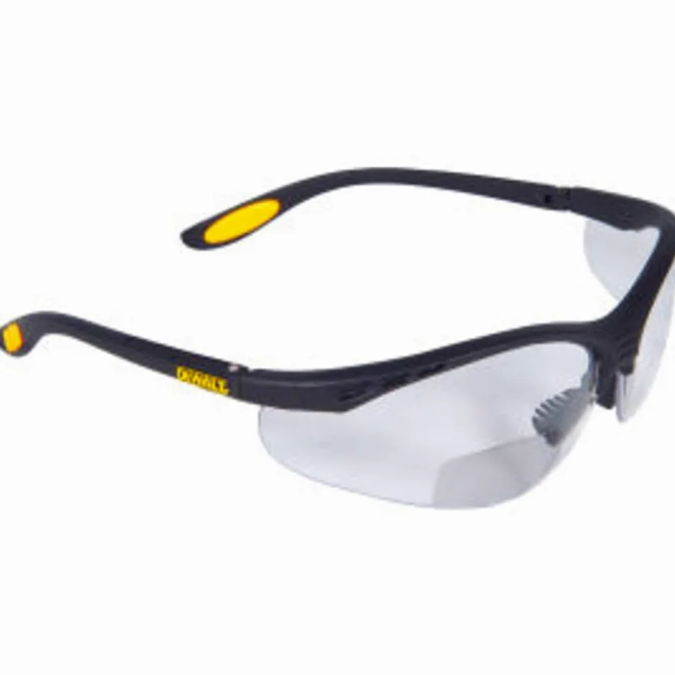 Dewalt DPG106 Spector In-Viz - Cristal de seguridad bifocal, marco negro/amarillo, lente transparente, 2.5 dioptrías, DPG106-125D