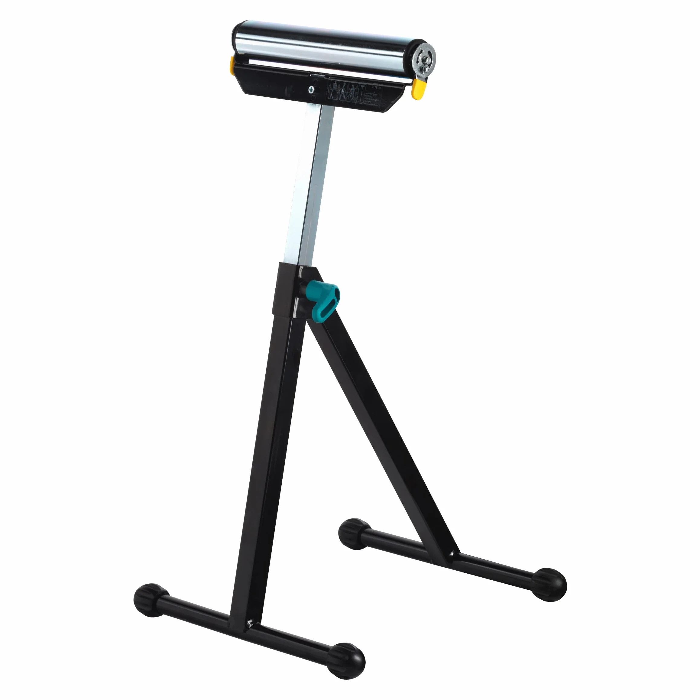 wolfcraft Caballete con Rodillo I 6119973 I Prolongación para mesas de Sierra y Bancos de Trabajo I Multifuncional de Altura Regulable para apoyar o rodar Piezas de Trabajo I Altura: 640–1.000 mm