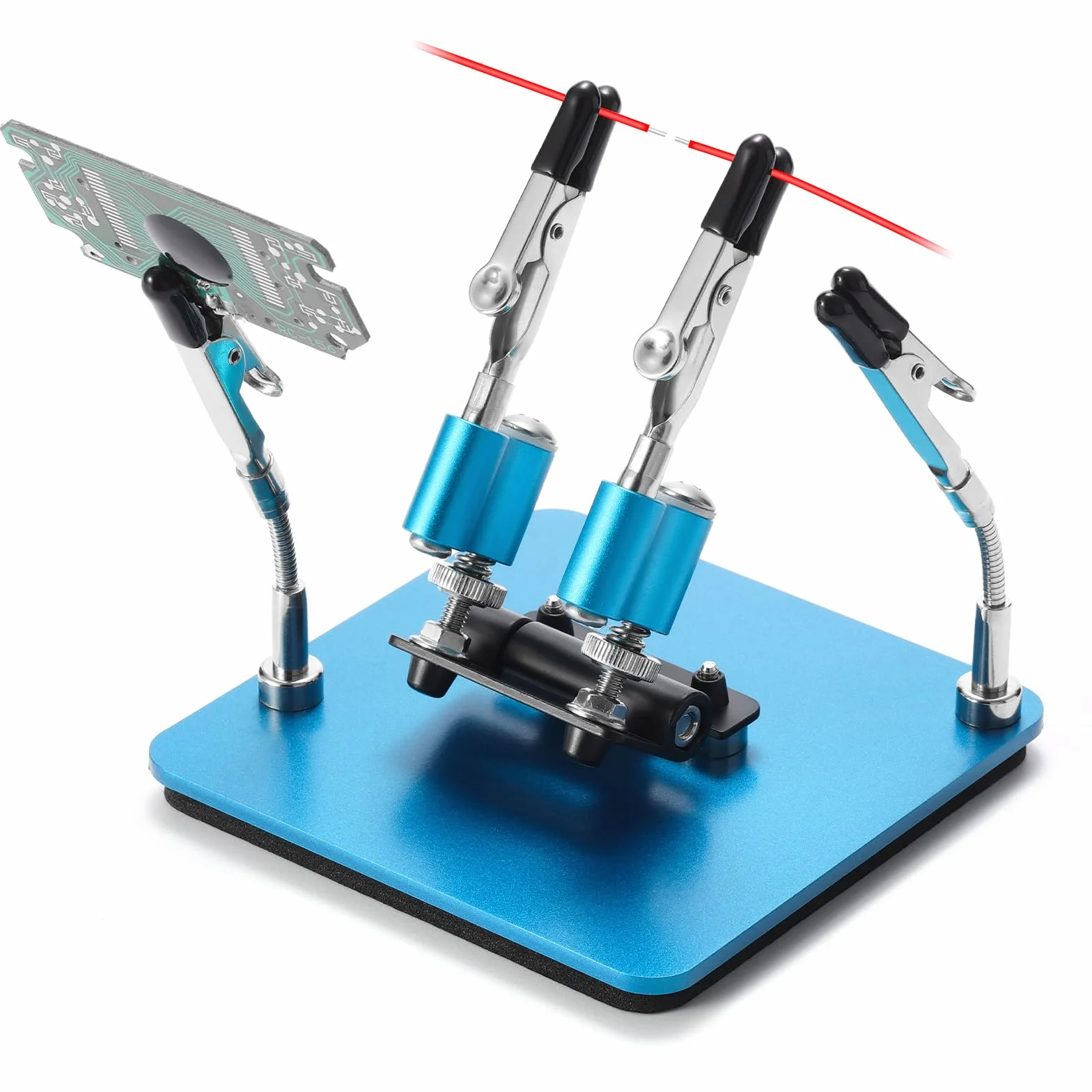Brazos magnéticos ajustables 360° para soldar SainSmart, base compacta de acero de 9,9 x 9,9 cm, miniestación de soldadura, sujeción segura, para bricolaje, circuitos y reparación de electrónica