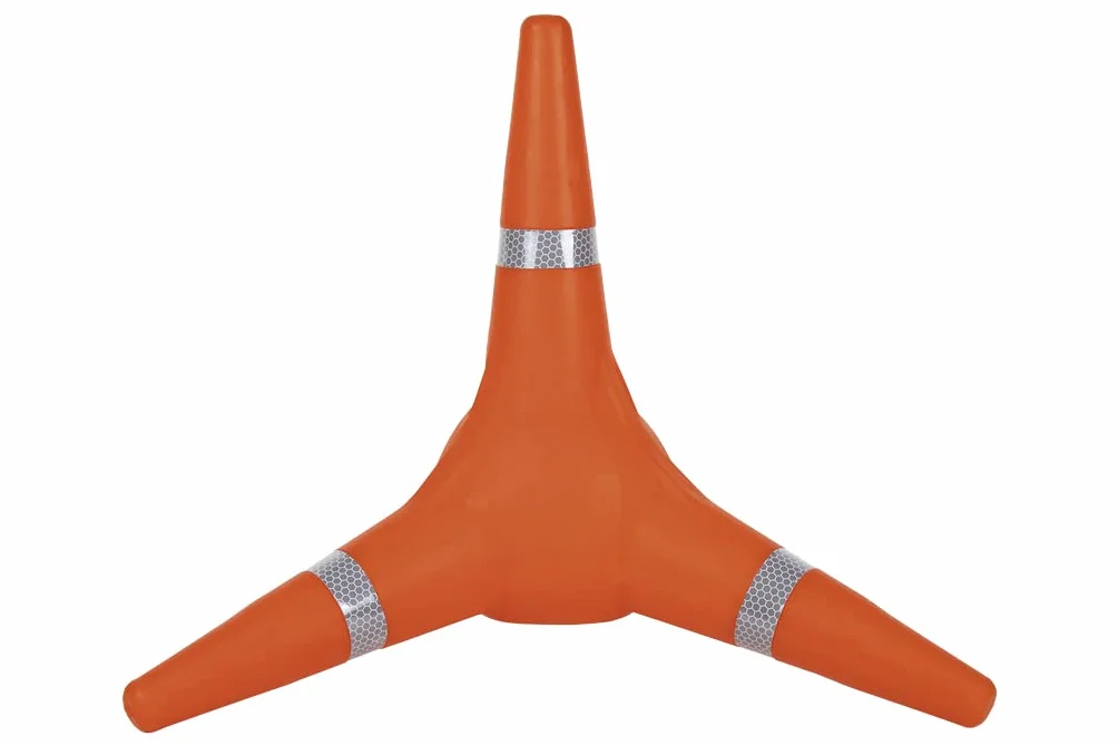 Cono Tetrapodo | Reflectante | Medida 380 mm | Color Naranja |Fabricado en Polietileno con Bandas Reflectantes