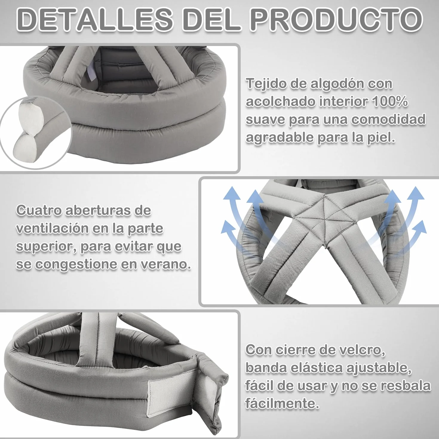 Casco De Seguridad Anticaída para Cabeza De Anciano Gorro Protector Grueso Y Suave Gorro De Protección para La Cabeza para Prevención De Caídas Ajustable para Personas Mayores