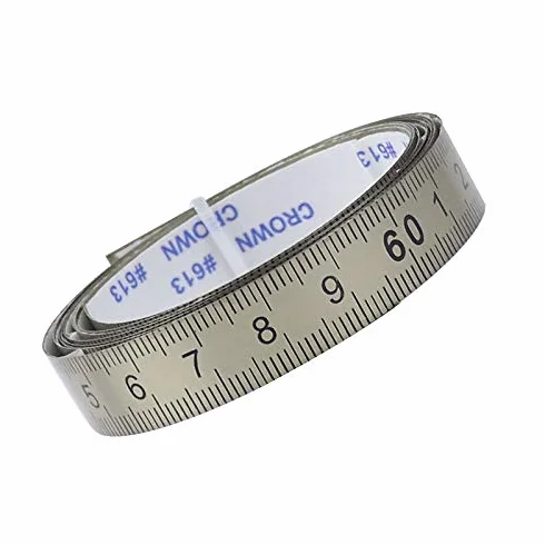 2.5M-0-2.5M, Plata, 1 x Reglas métricas, Tiras de traza autoadhesivas, para sierra ingletadora, cinta métrica, regla de escala, centro a derecha a izquierda, 2.5M-0-2.5M, Plata