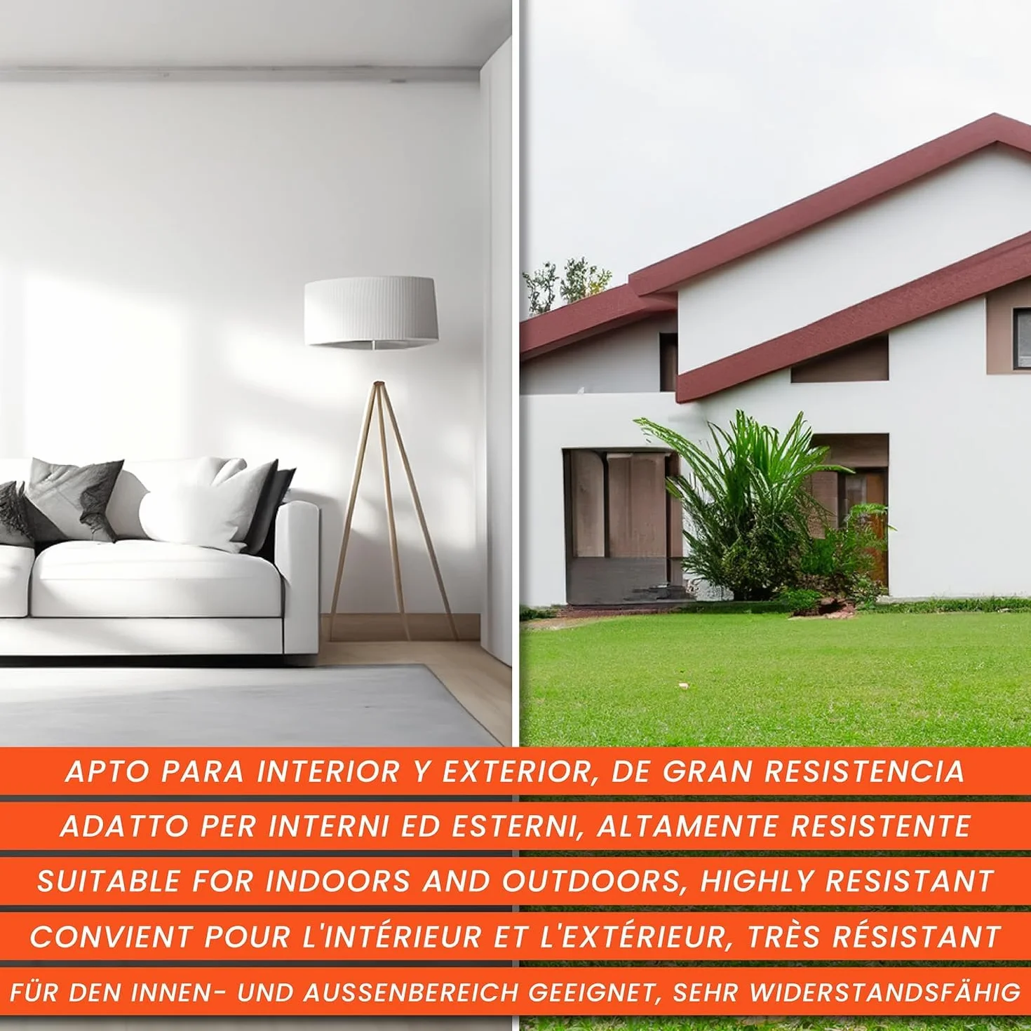 PECTRO Set Pintura blanca Interior Exterior 6,6kg (4L) con rodillo, rejilla, brocha y cinta | Kit Pintura Mate Paredes y Techos, lavable de gran durabilidad y cubrición - Cubeta de plástico Reciclado