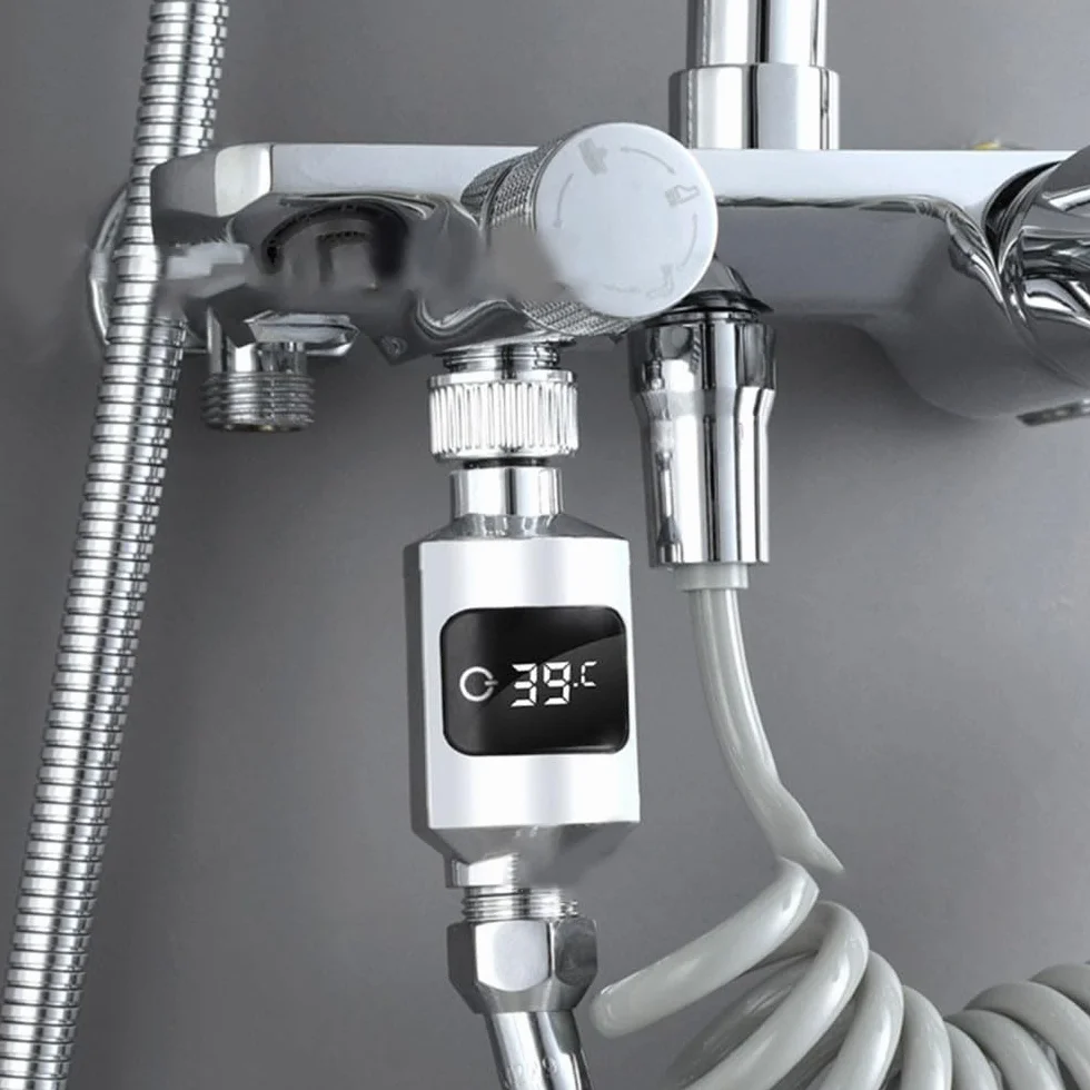 Termómetro de ducha Termómetro de ducha Pantalla de temperatura digital electrónica Adecuado para tuberías de agua de 1/2 pulgada