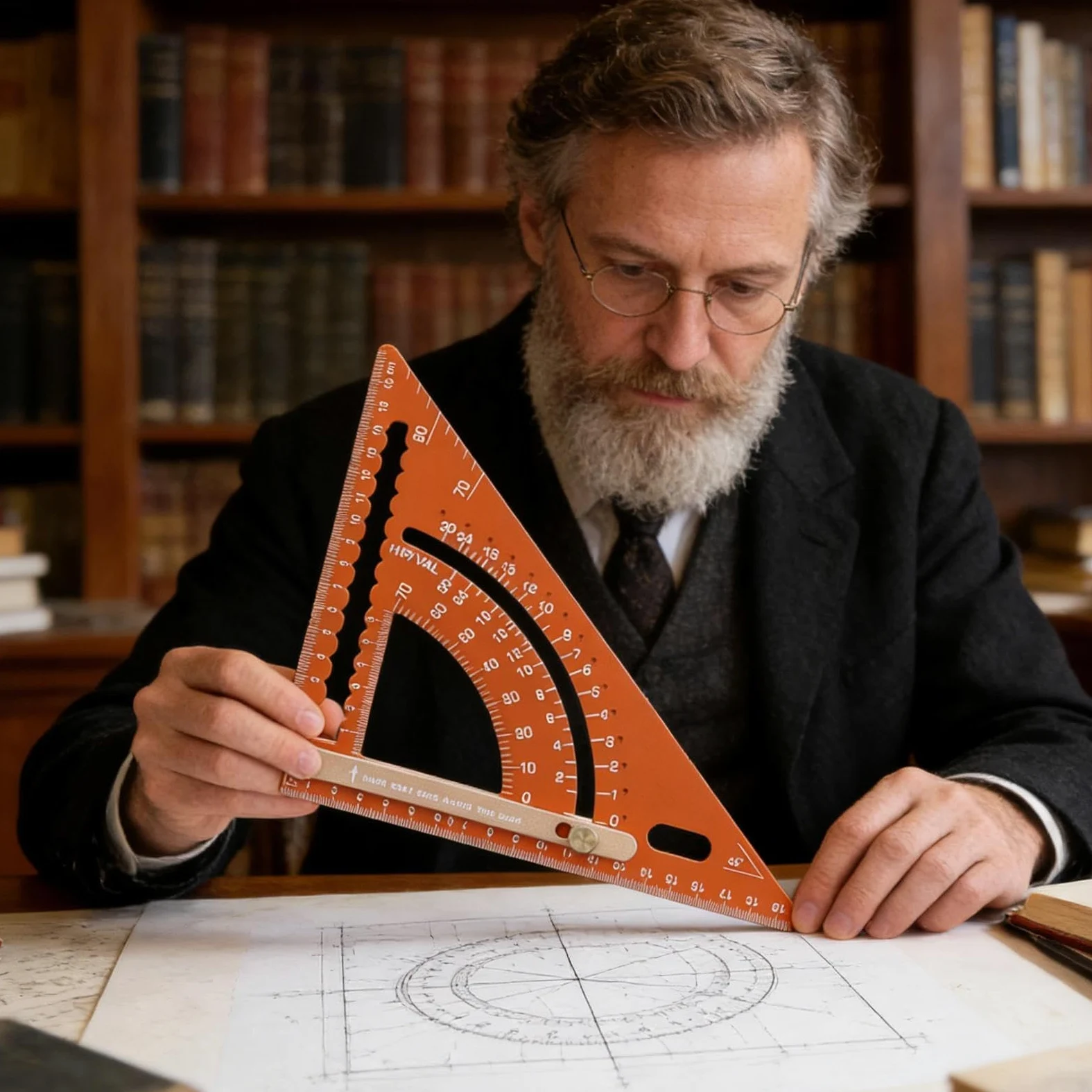 Escuadra de Carpintero - Regla Triangular para carpintería, Regla de construcción, Velocidad Ajustable para Trabajos en Madera, aleación de Aluminio métrica para Hombres