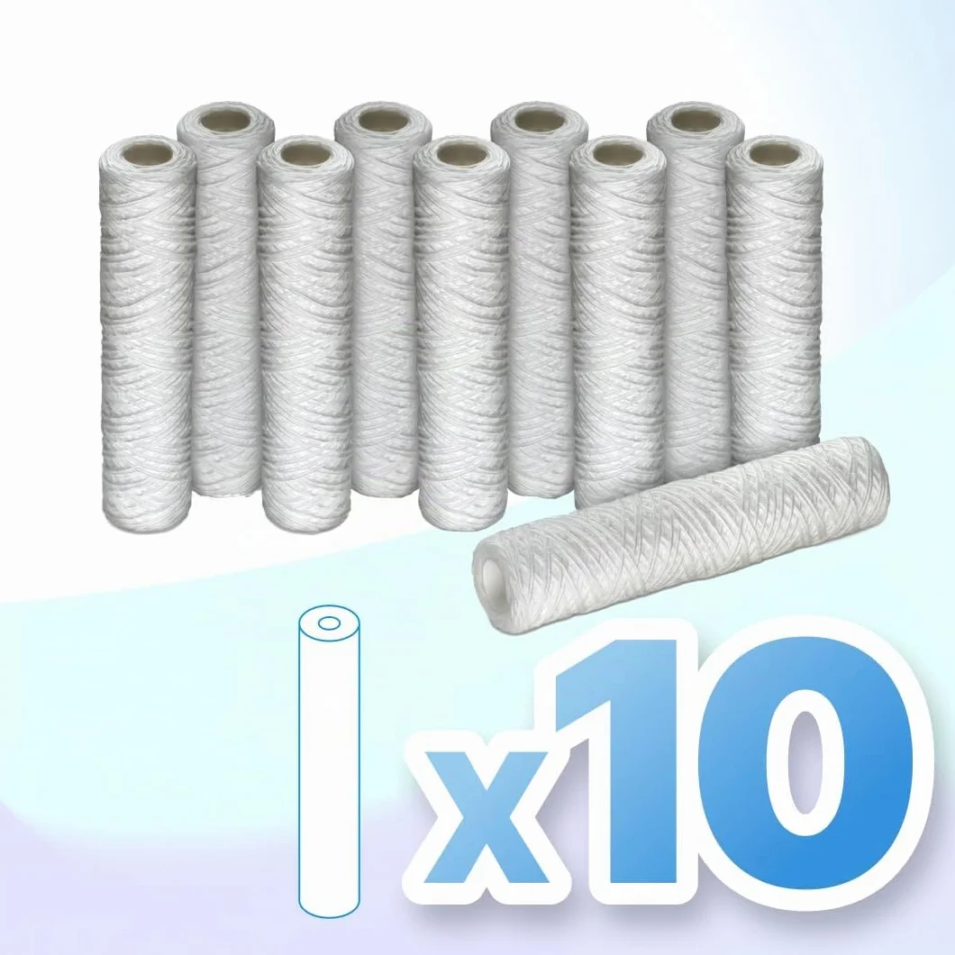 Cartucho filtrante de 10 pulgadas, hilo enrollado, 50 micras, paquete de 10 unidades