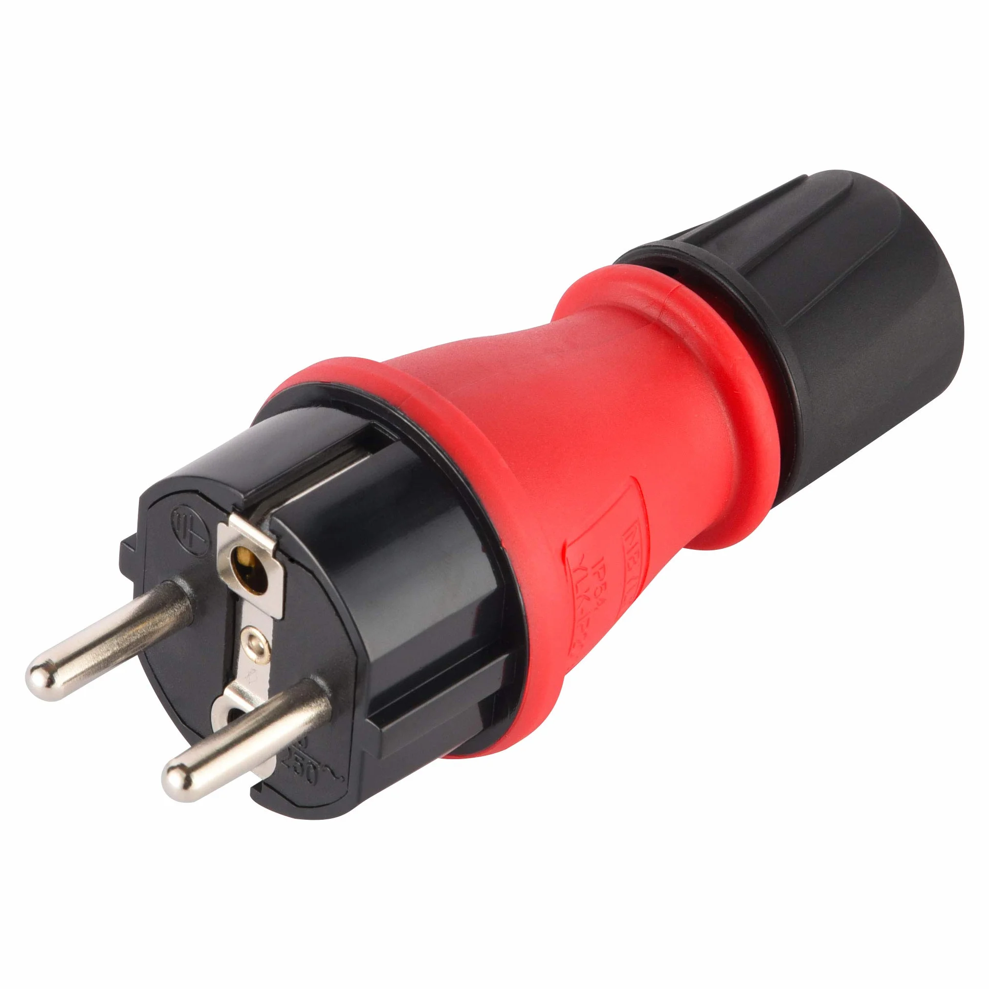 Electraline Clavija Enchufe Schuko Profesional IP54 Rojo/Negro